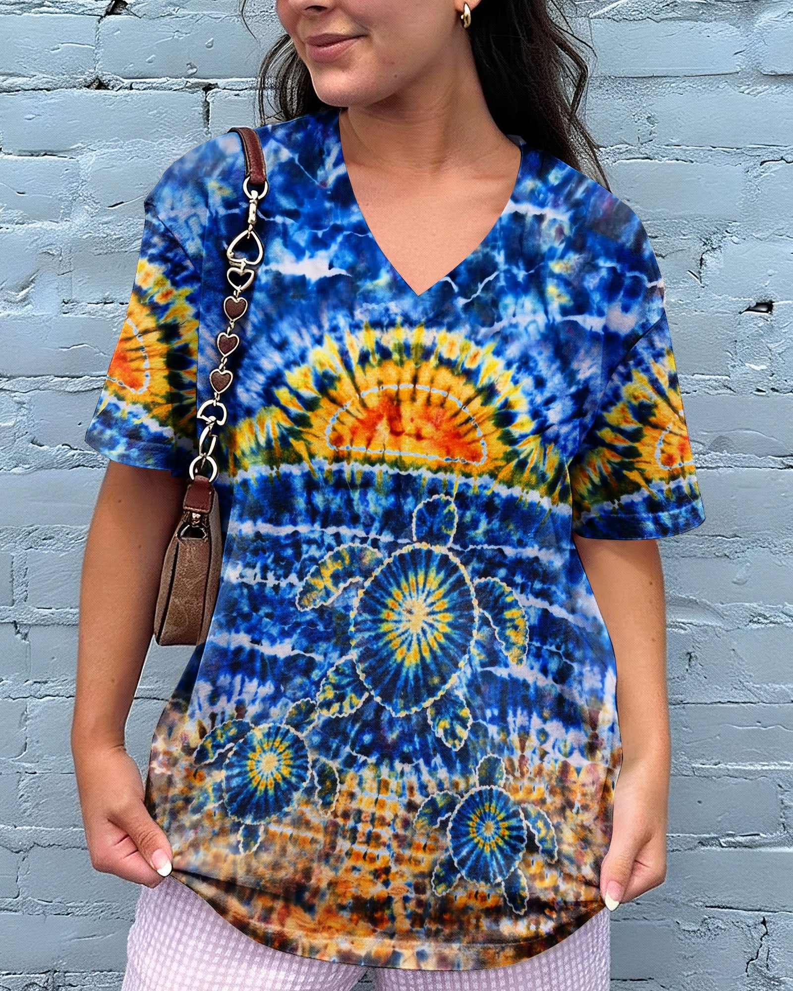 SUNSET SEA TURTLE ALL OVER PRINT  - TLHN1404261