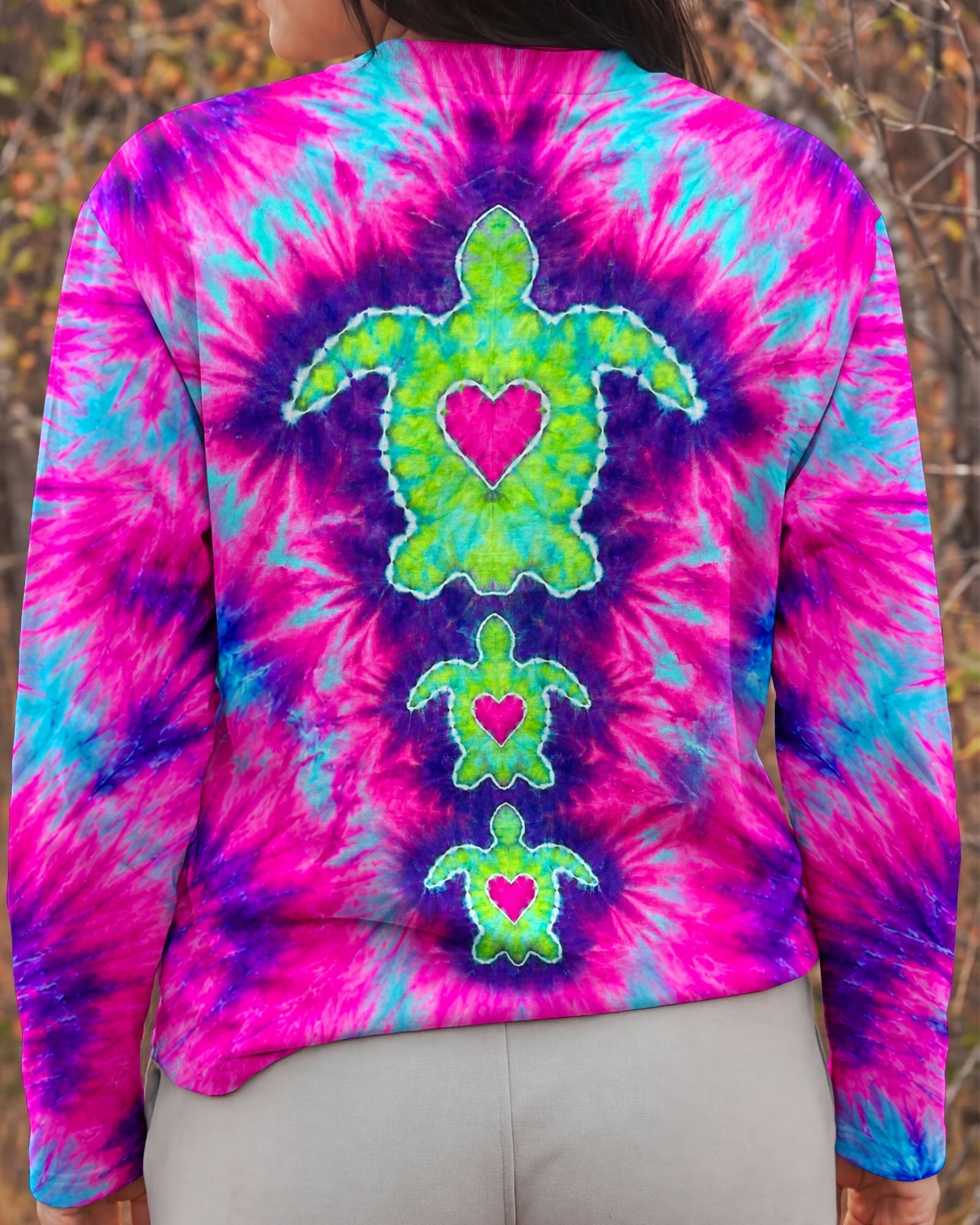 SEA TURTLES WITH RADIANT HEART SWIRL ALL OVER PRINT  - TLHN1506264