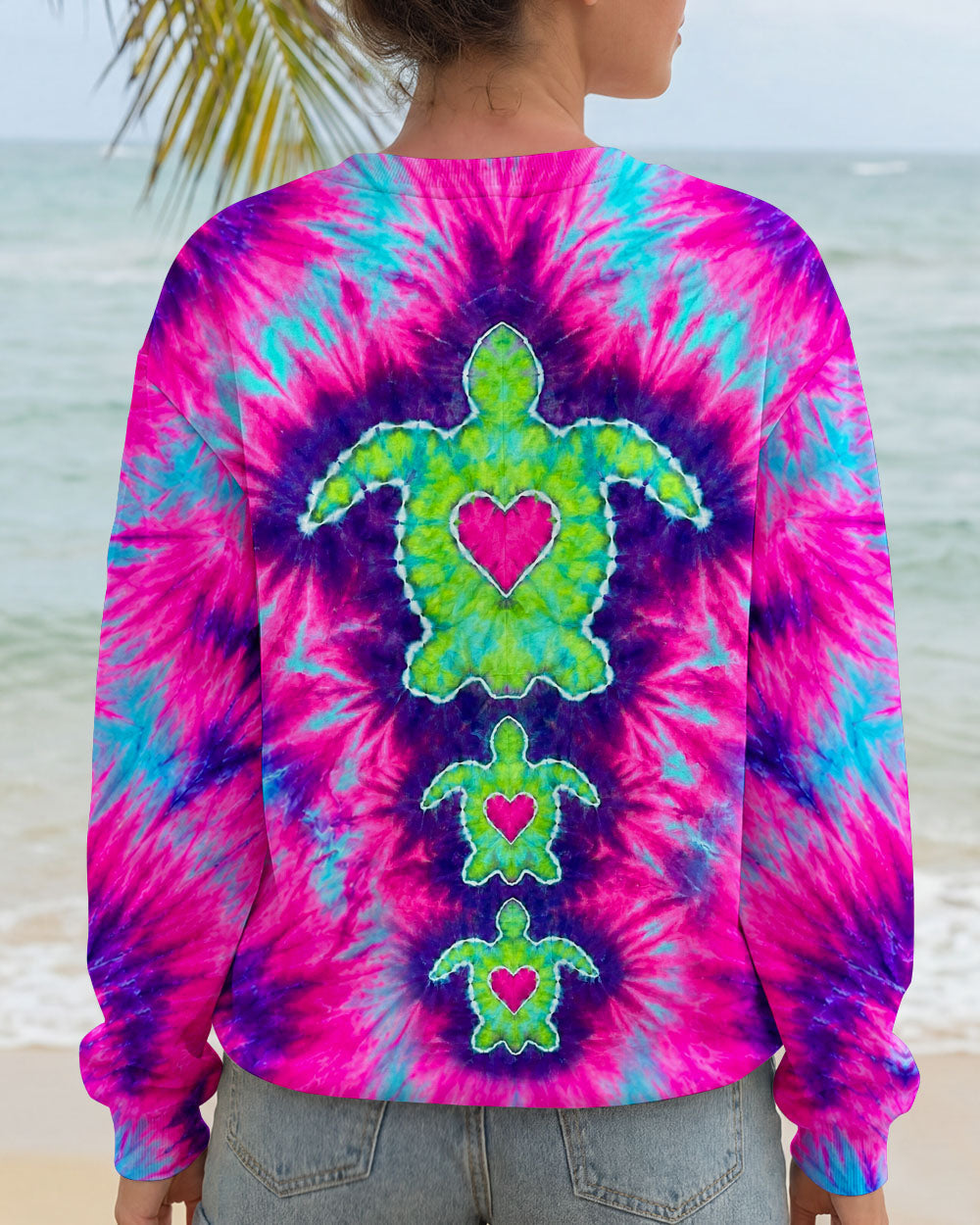 SEA TURTLES WITH RADIANT HEART SWIRL ALL OVER PRINT  - TLHN1506264