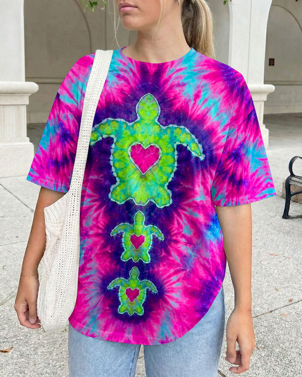 SEA TURTLES WITH RADIANT HEART SWIRL ALL OVER PRINT  - TLHN1506264