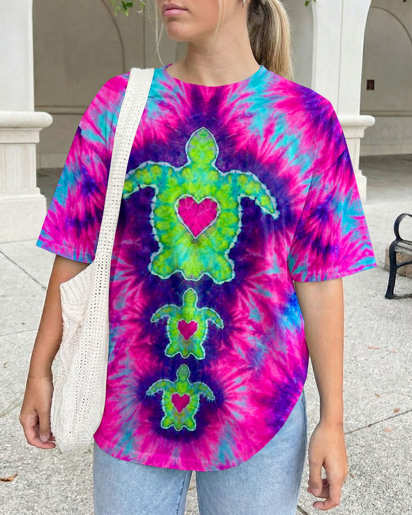 SEA TURTLES WITH RADIANT HEART SWIRL ALL OVER PRINT  - TLHN1506264