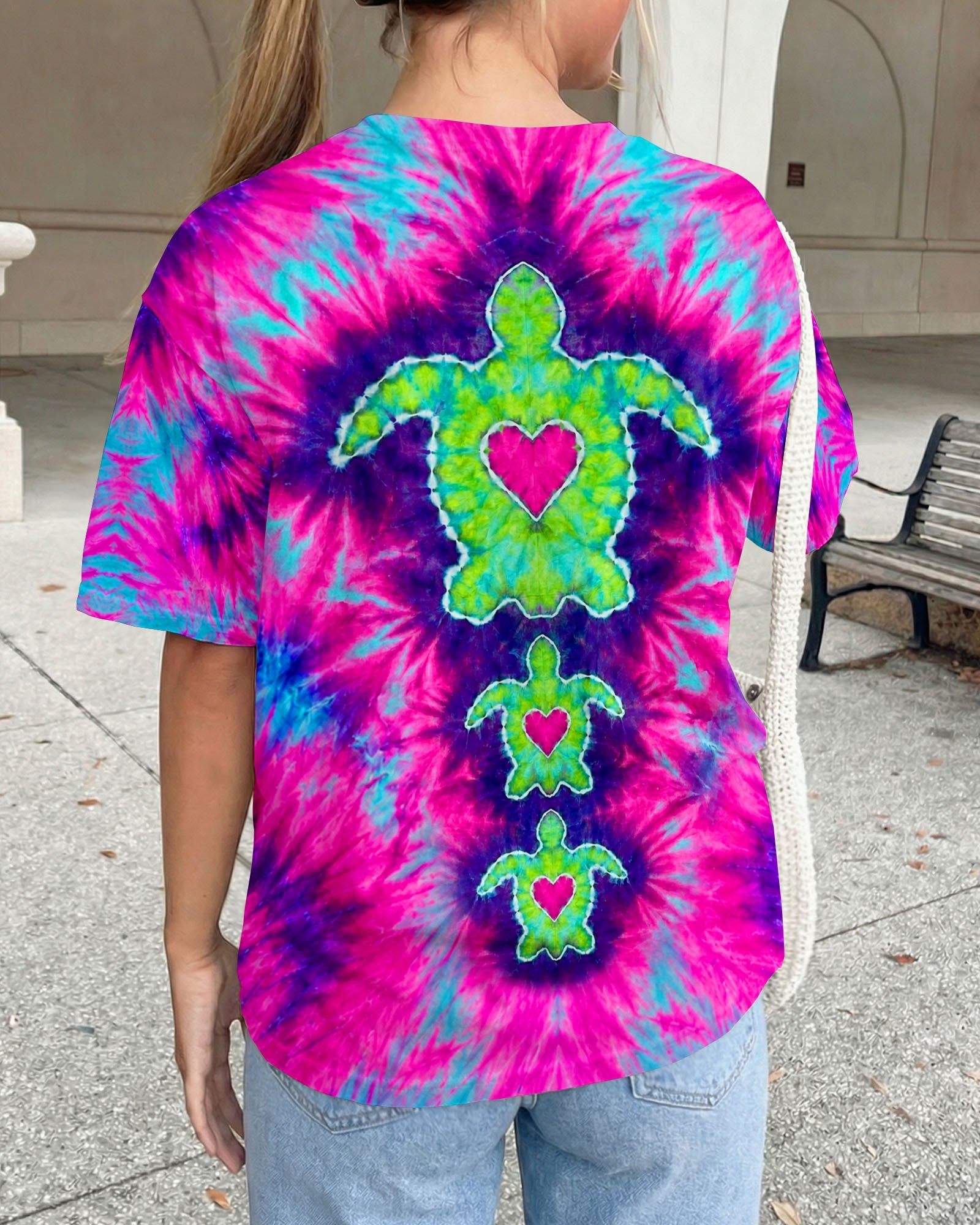 SEA TURTLES WITH RADIANT HEART SWIRL ALL OVER PRINT  - TLHN1506264