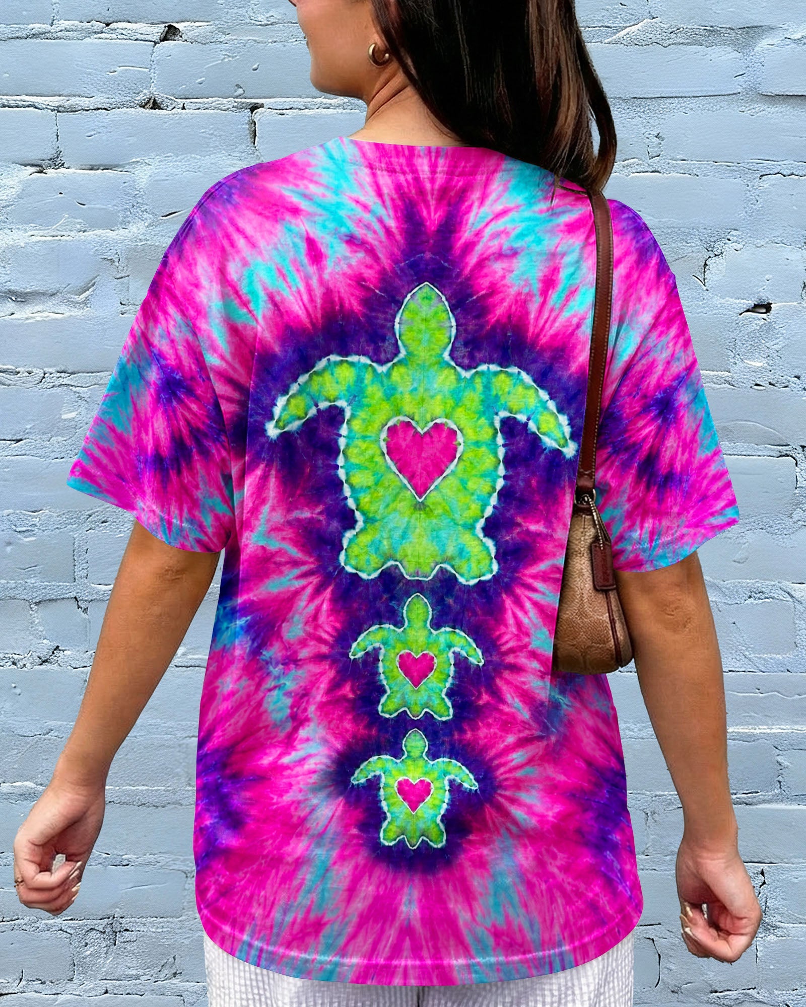 SEA TURTLES WITH RADIANT HEART SWIRL ALL OVER PRINT  - TLHN1506264