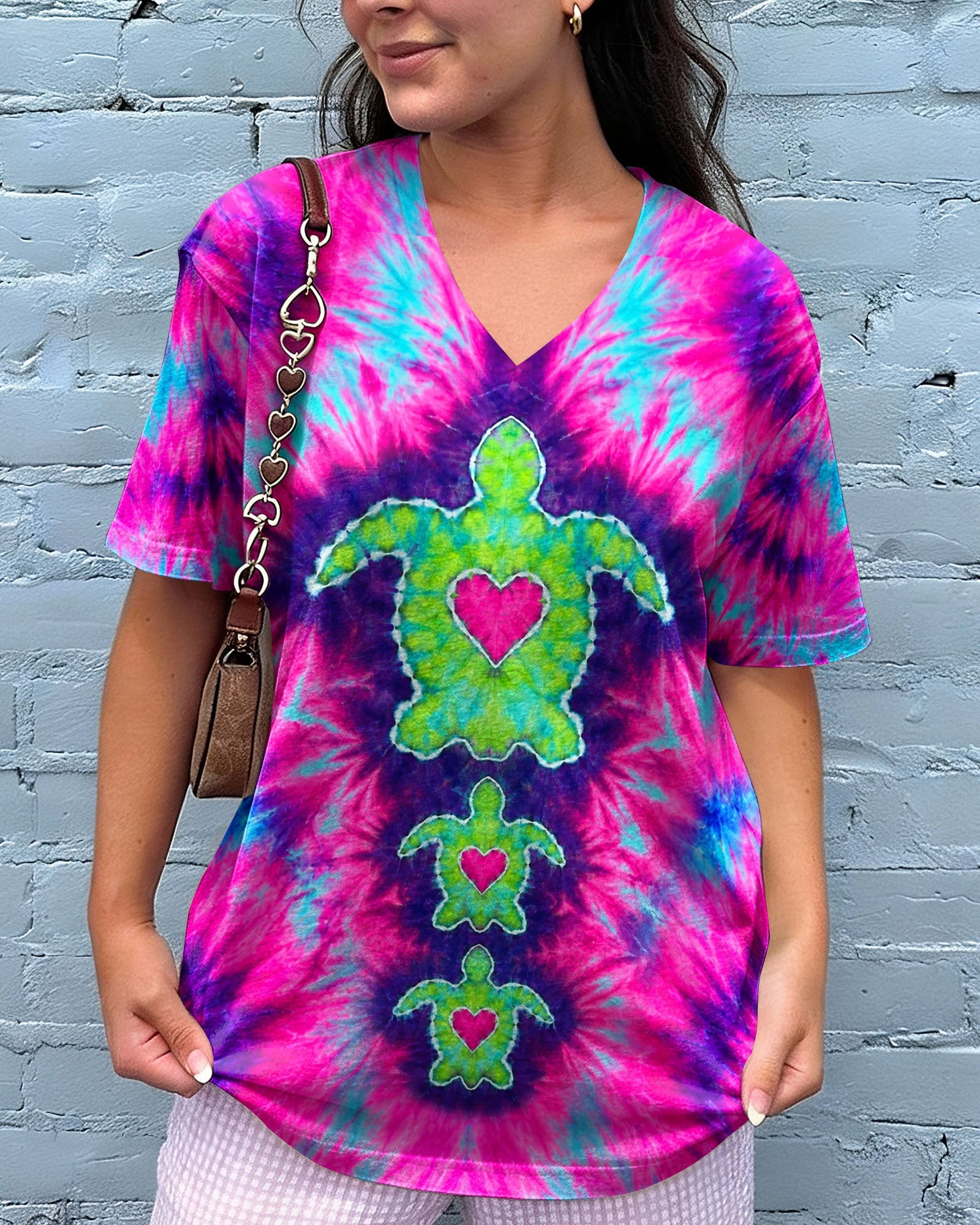 SEA TURTLES WITH RADIANT HEART SWIRL ALL OVER PRINT  - TLHN1506264