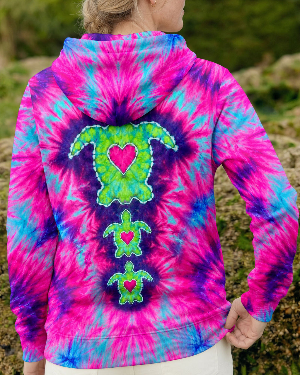 SEA TURTLES WITH RADIANT HEART SWIRL ALL OVER PRINT  - TLHN1506264
