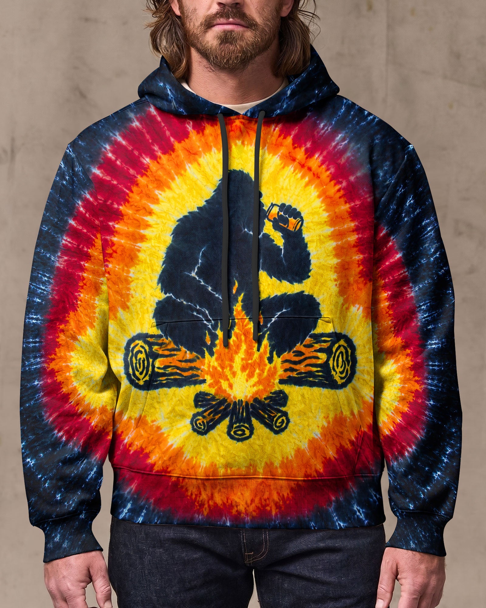 BIGFOOT CAMPFIRE BURST PATTERN ALL OVER PRINT  - TLHN1706263