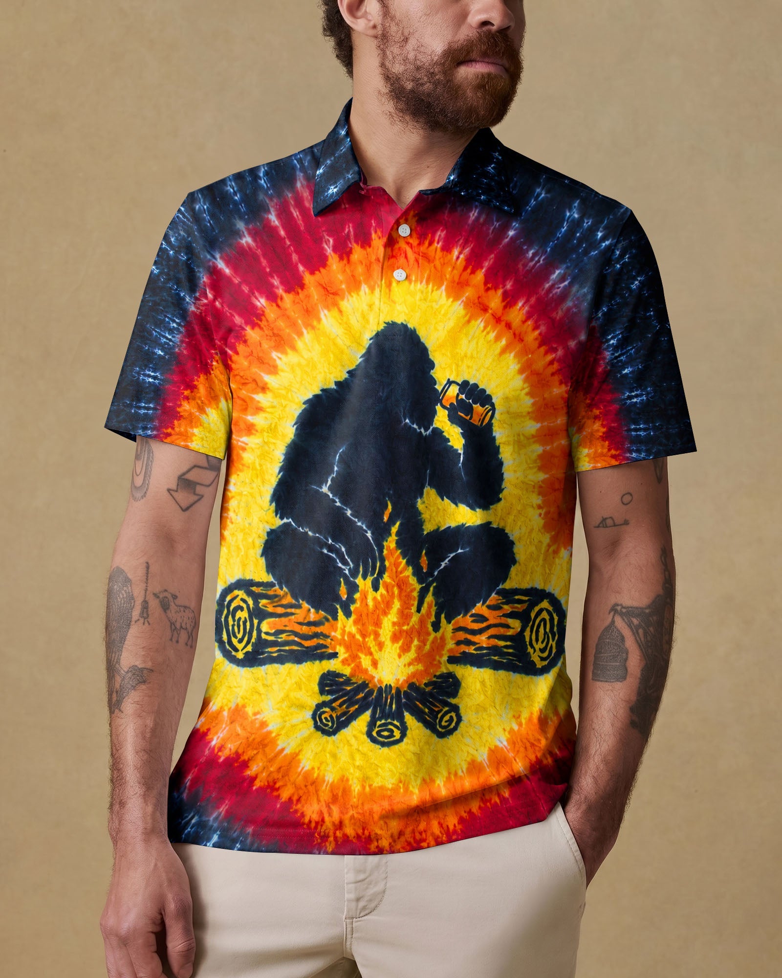BIGFOOT CAMPFIRE BURST PATTERN ALL OVER PRINT  - TLHN1706263