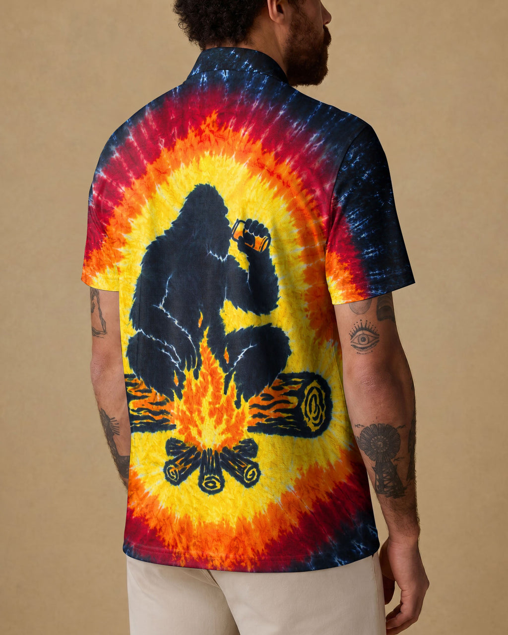 BIGFOOT CAMPFIRE BURST PATTERN ALL OVER PRINT  - TLHN1706263