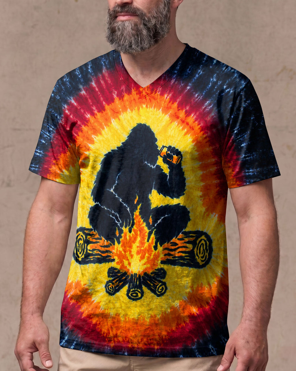 BIGFOOT CAMPFIRE BURST PATTERN ALL OVER PRINT  - TLHN1706263