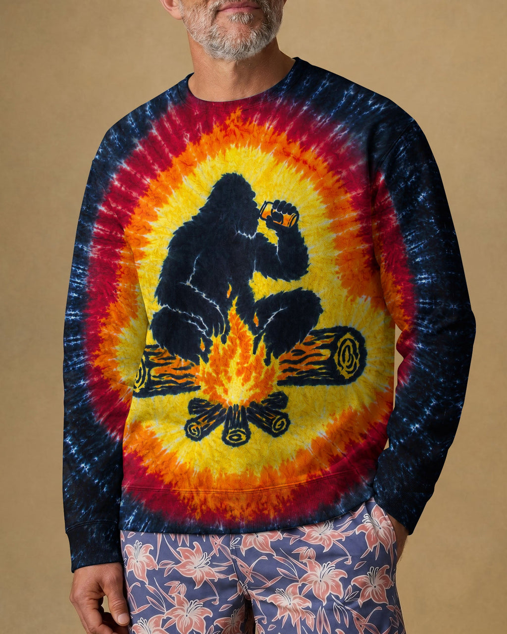 BIGFOOT CAMPFIRE BURST PATTERN ALL OVER PRINT  - TLHN1706263