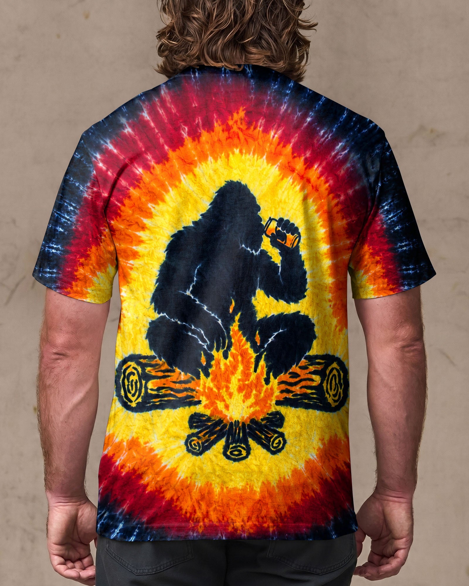 BIGFOOT CAMPFIRE BURST PATTERN ALL OVER PRINT  - TLHN1706263