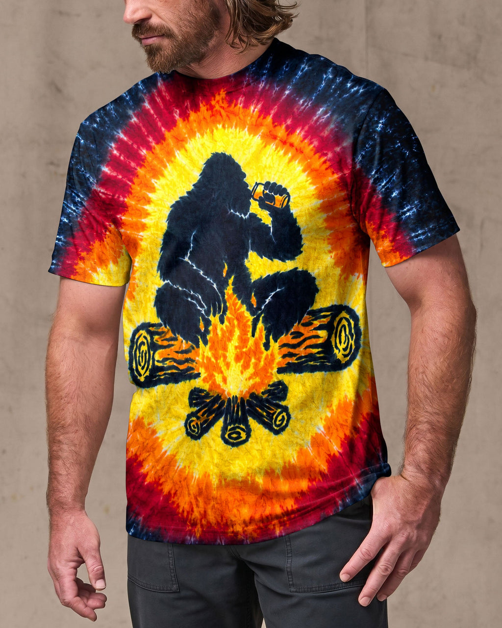 BIGFOOT CAMPFIRE BURST PATTERN ALL OVER PRINT  - TLHN1706263