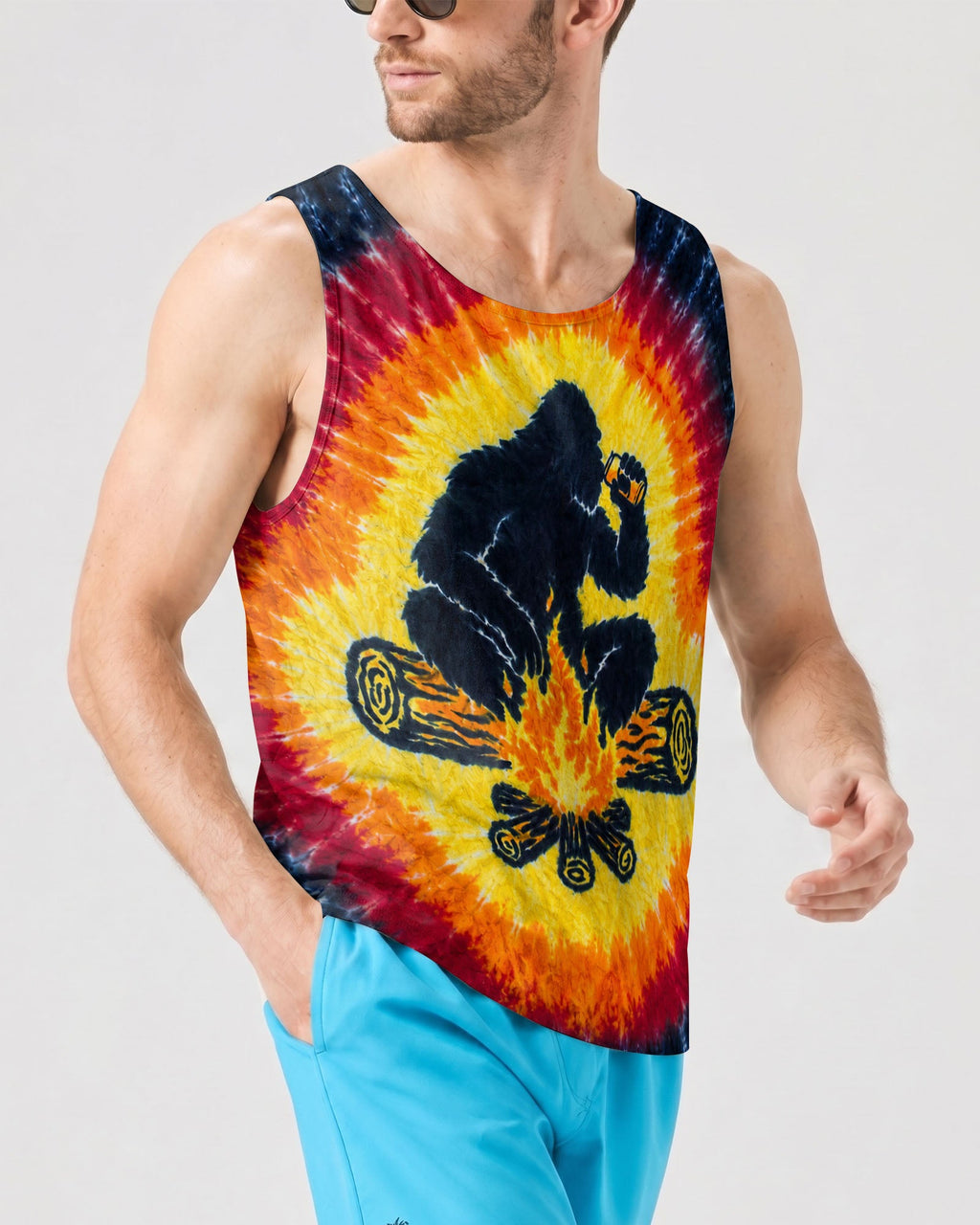 BIGFOOT CAMPFIRE BURST PATTERN ALL OVER PRINT  - TLHN1706263