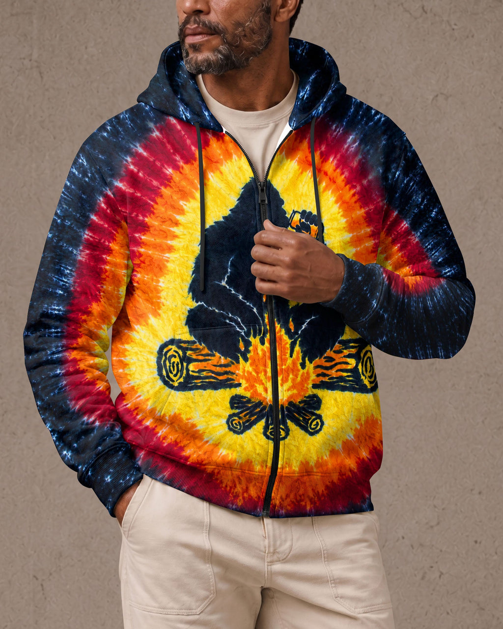 BIGFOOT CAMPFIRE BURST PATTERN ALL OVER PRINT  - TLHN1706263
