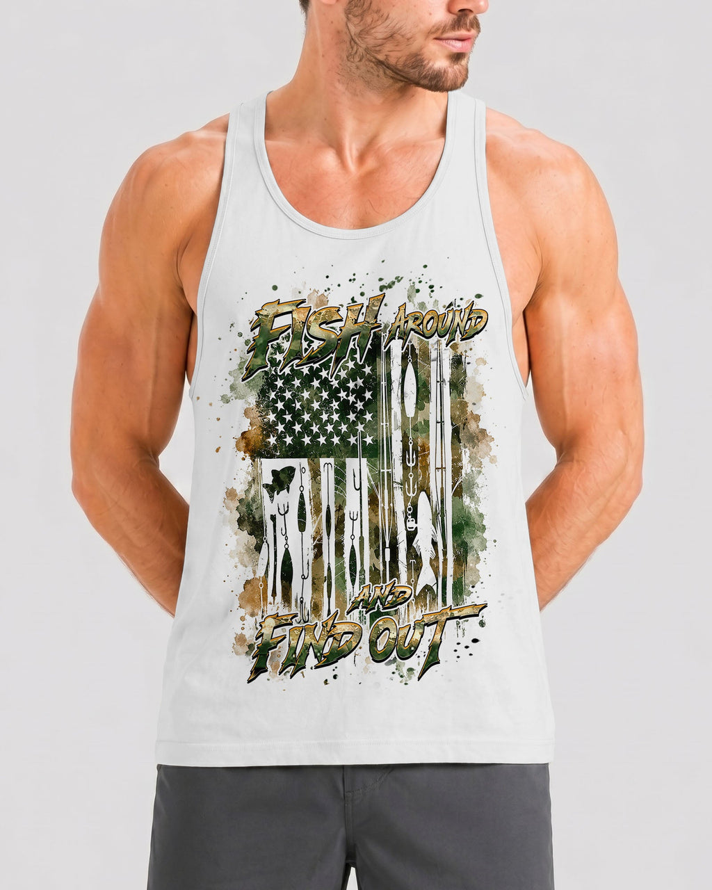 FISH AROUND AND FIND OUT FISHING ALL OVER PRINT - TLHN1906263
