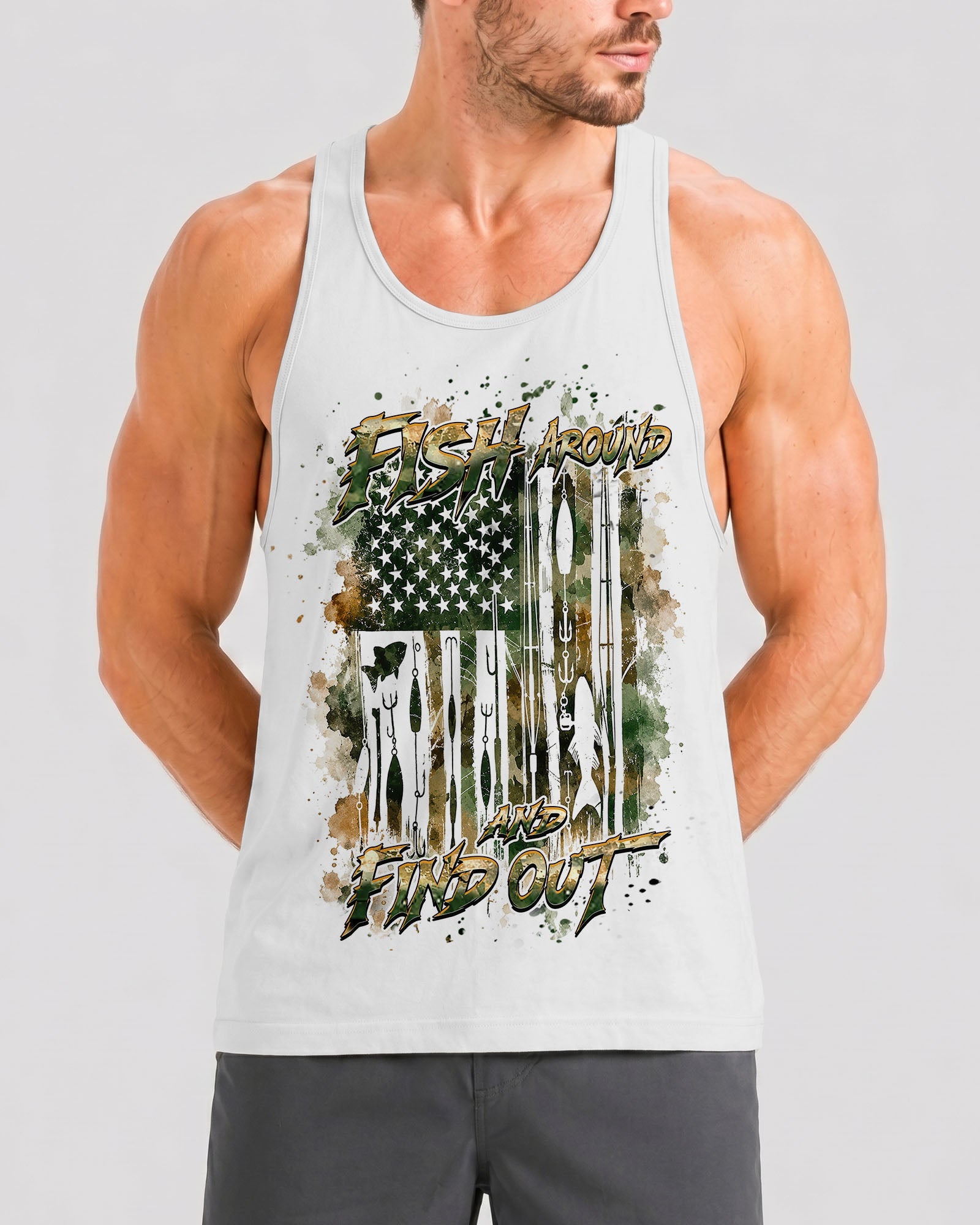 FISH AROUND AND FIND OUT FISHING ALL OVER PRINT - TLHN1906263