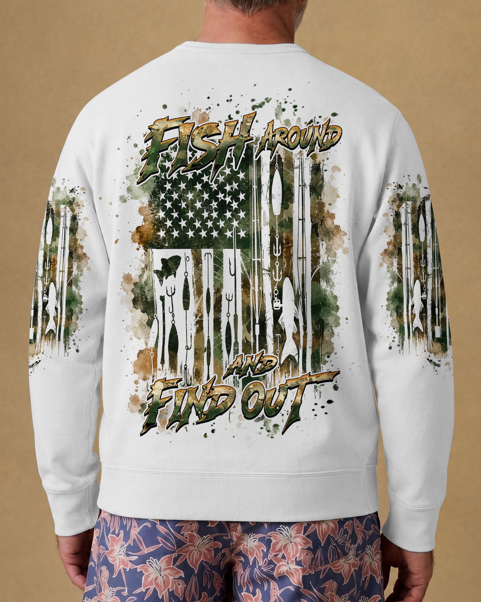 FISH AROUND AND FIND OUT FISHING ALL OVER PRINT - TLHN1906263