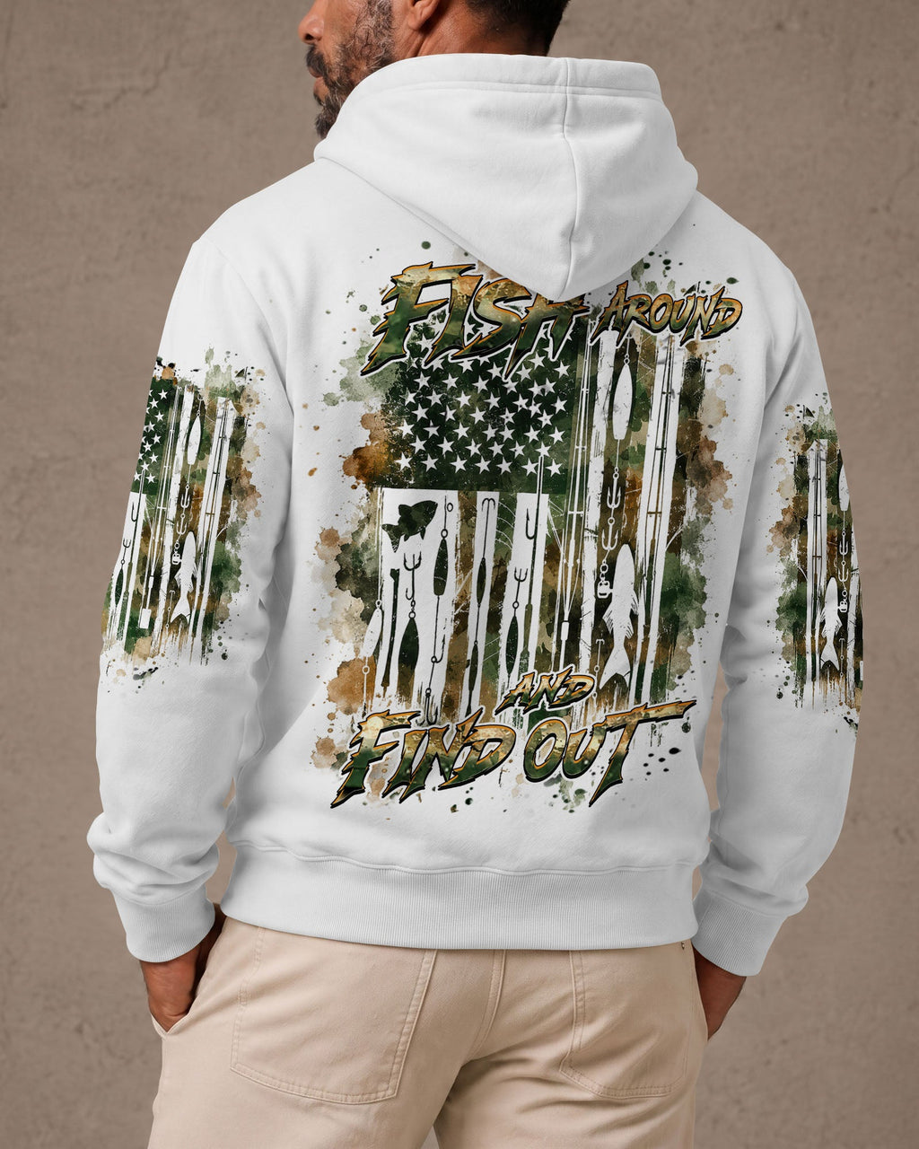 FISH AROUND AND FIND OUT FISHING ALL OVER PRINT - TLHN1906263