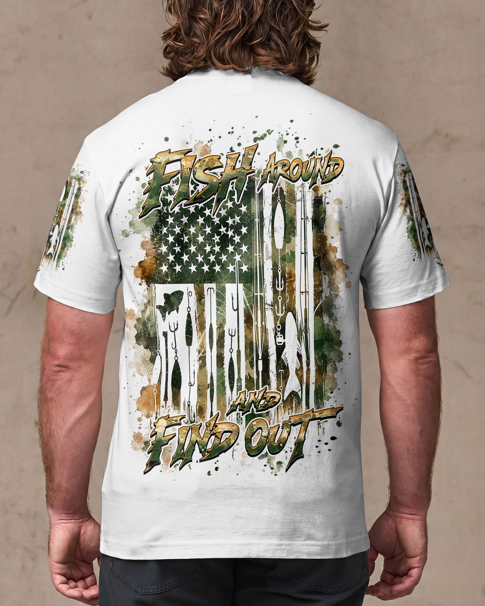 FISH AROUND AND FIND OUT FISHING ALL OVER PRINT - TLHN1906263
