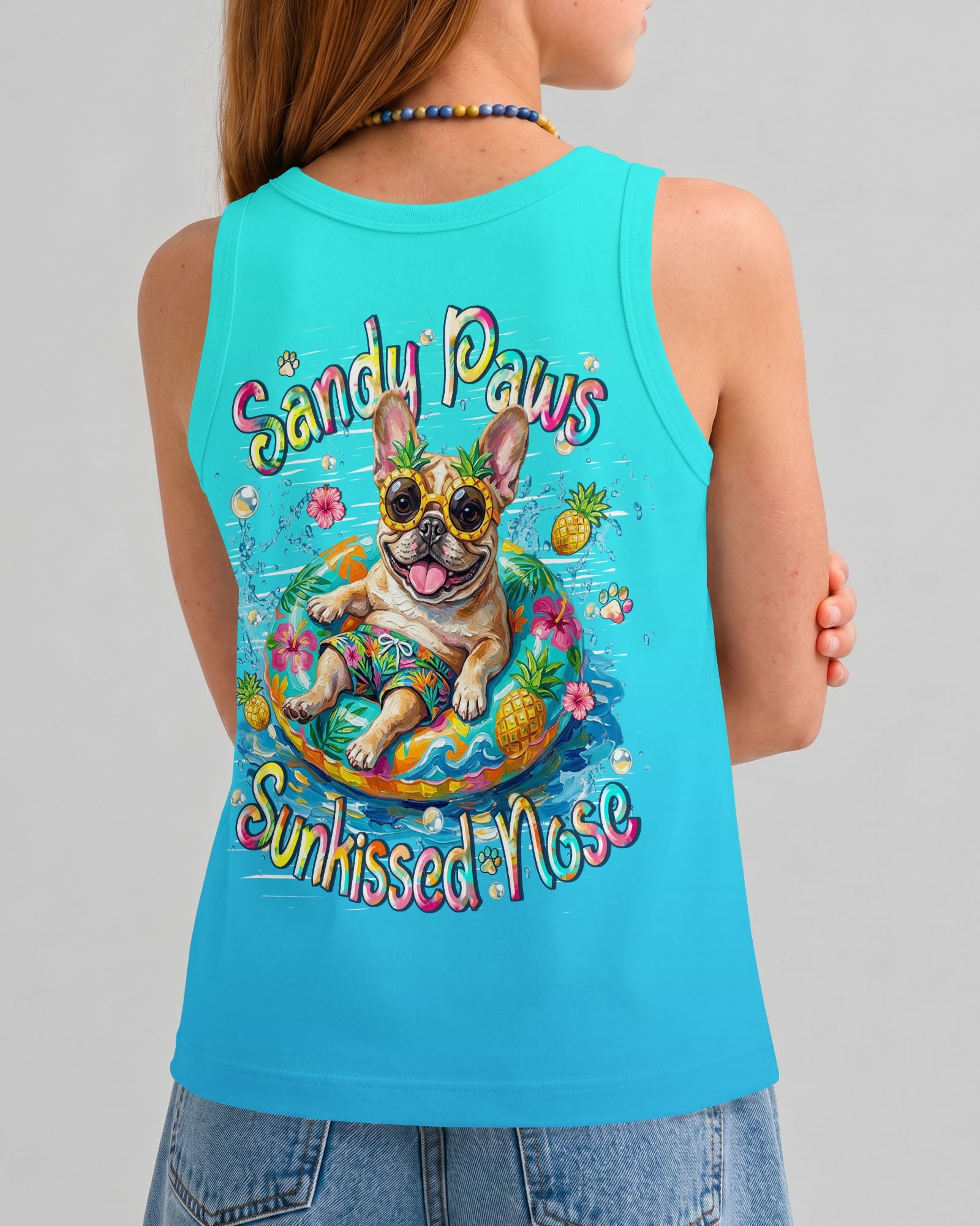 SANDY PAWS SUNKISSED NOSE FRENCH BULLDOG KIDS ALL OVER PRINT  - TLHN2205264