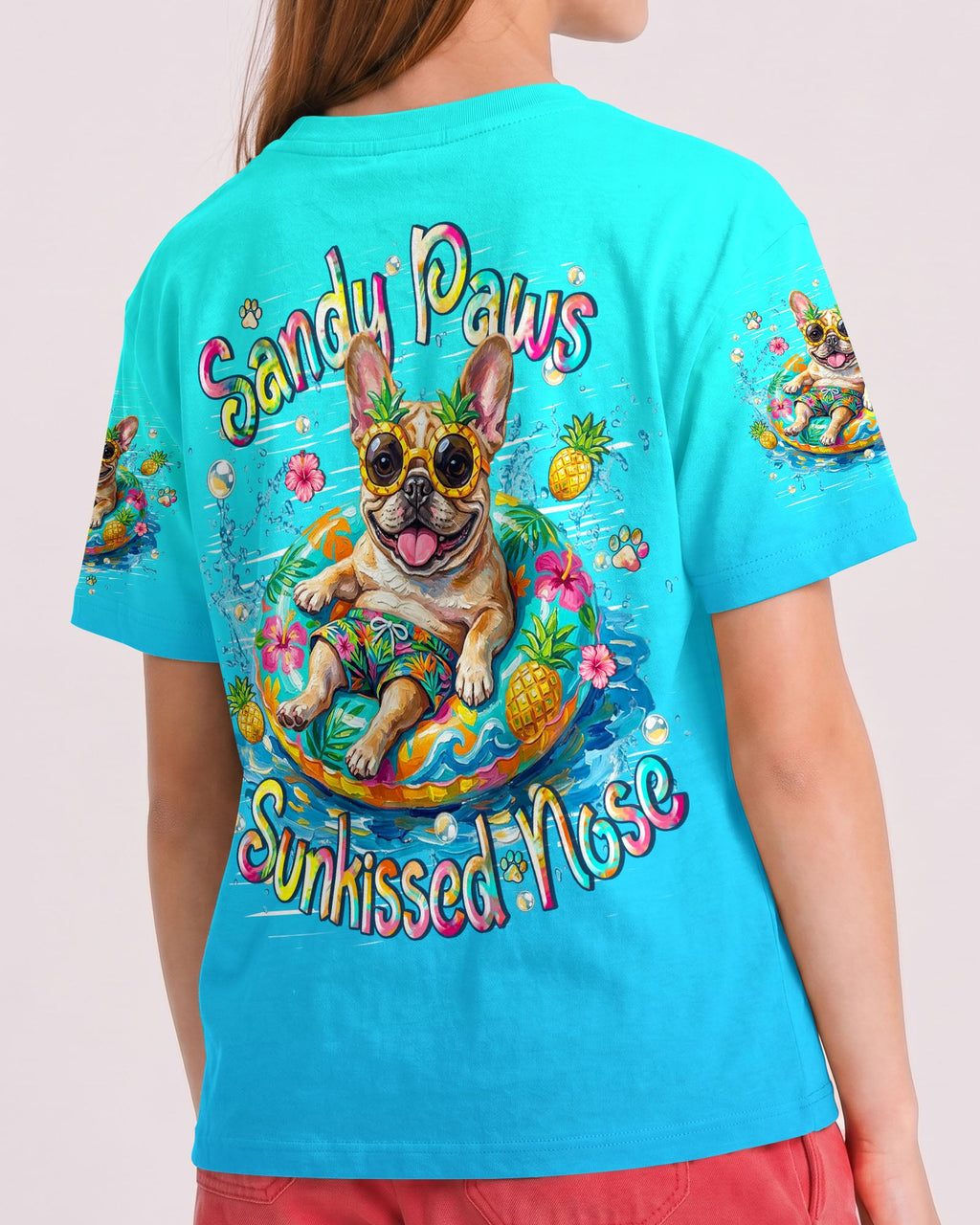 SANDY PAWS SUNKISSED NOSE FRENCH BULLDOG KIDS ALL OVER PRINT  - TLHN2205264
