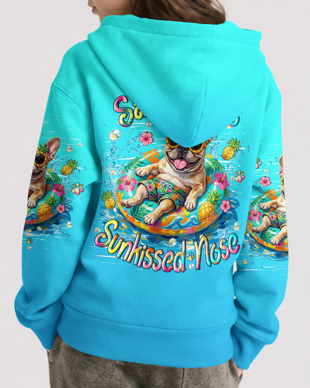 SANDY PAWS SUNKISSED NOSE FRENCH BULLDOG KIDS ALL OVER PRINT  - TLHN2205264