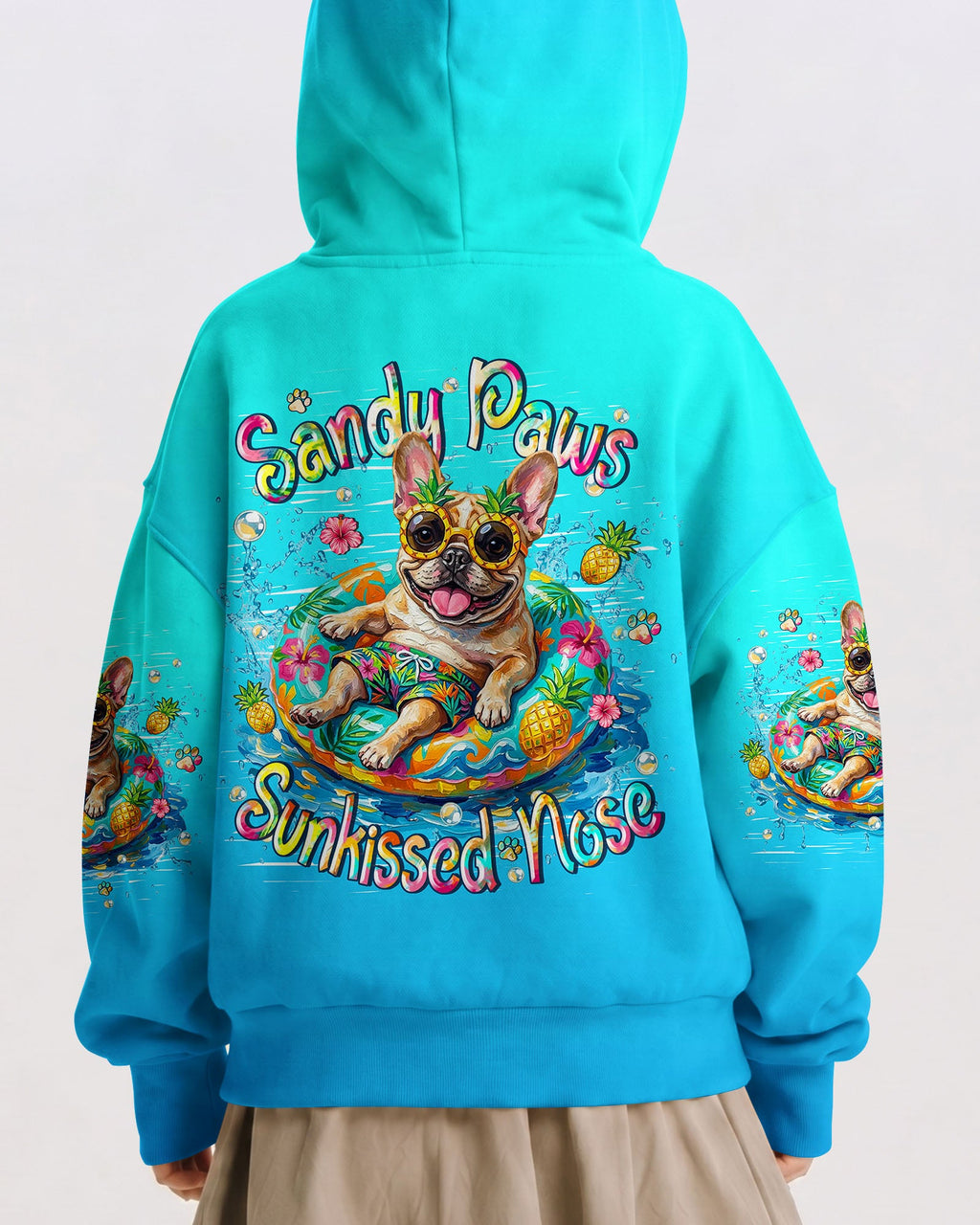 SANDY PAWS SUNKISSED NOSE FRENCH BULLDOG KIDS ALL OVER PRINT  - TLHN2205264