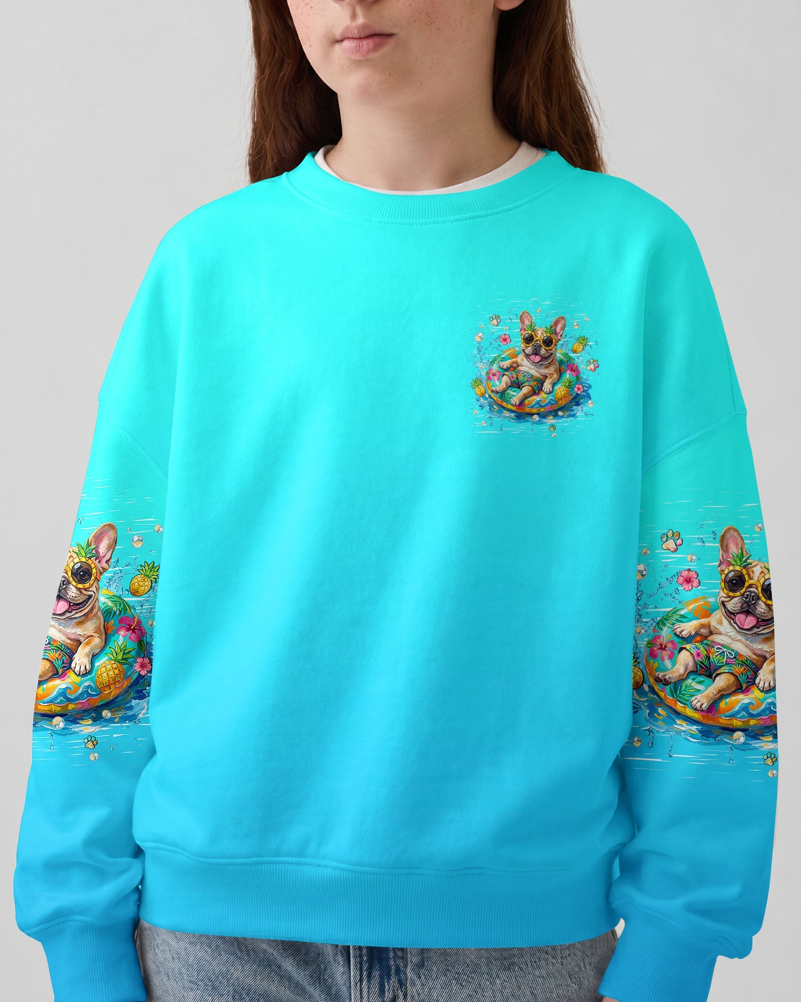 SANDY PAWS SUNKISSED NOSE FRENCH BULLDOG KIDS ALL OVER PRINT  - TLHN2205264