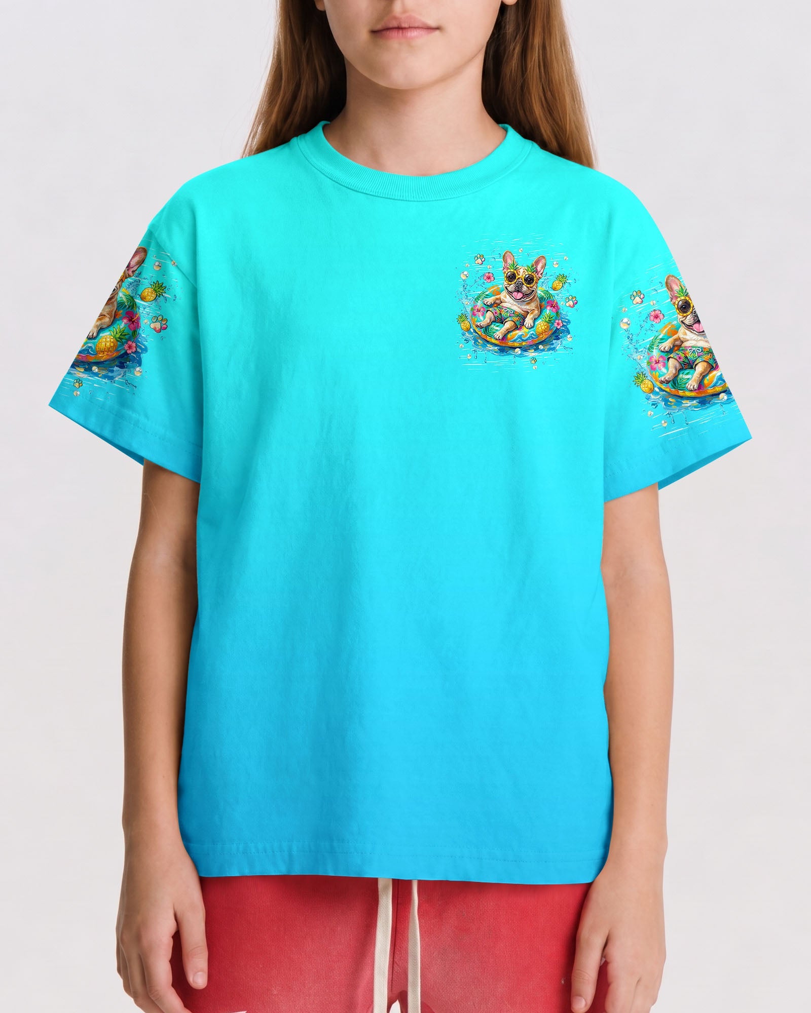 SANDY PAWS SUNKISSED NOSE FRENCH BULLDOG KIDS ALL OVER PRINT  - TLHN2205264