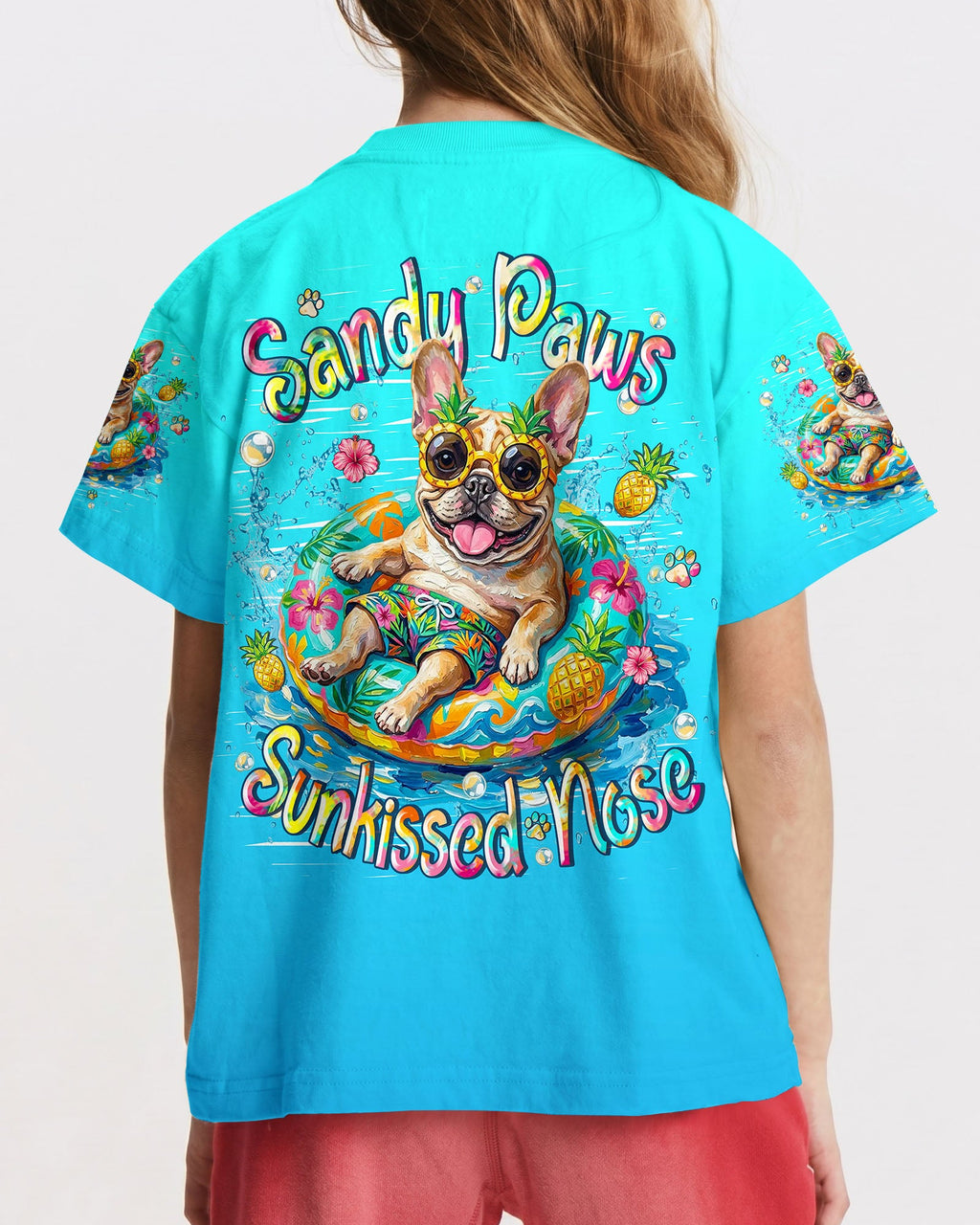 SANDY PAWS SUNKISSED NOSE FRENCH BULLDOG KIDS ALL OVER PRINT  - TLHN2205264