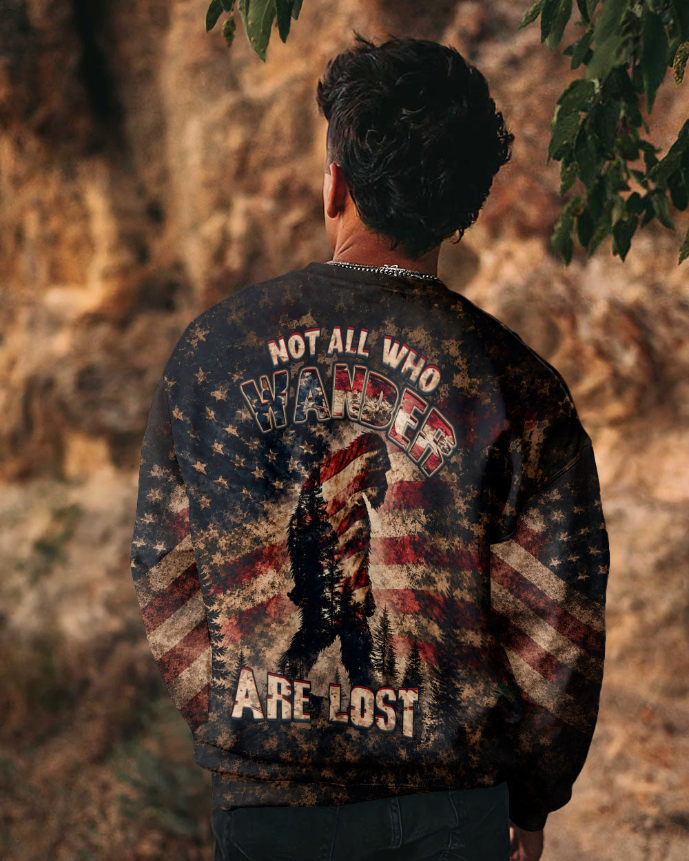 NOT ALL WHO WANDER ARE LOST BIGFOOT ALL OVER PRINT - TLHN2705262