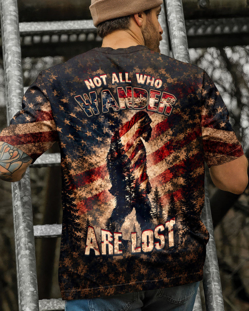 NOT ALL WHO WANDER ARE LOST BIGFOOT ALL OVER PRINT - TLHN2705262