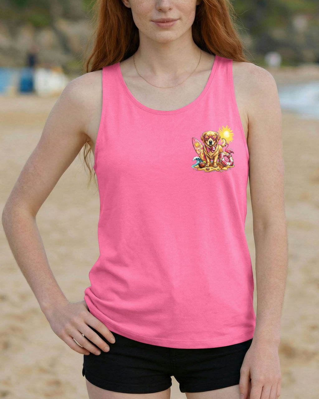 SANDY PAWS SUNKISSED NOSE GOLDEN RETRIEVER DOG ALL OVER PRINT   - TLNO0106261