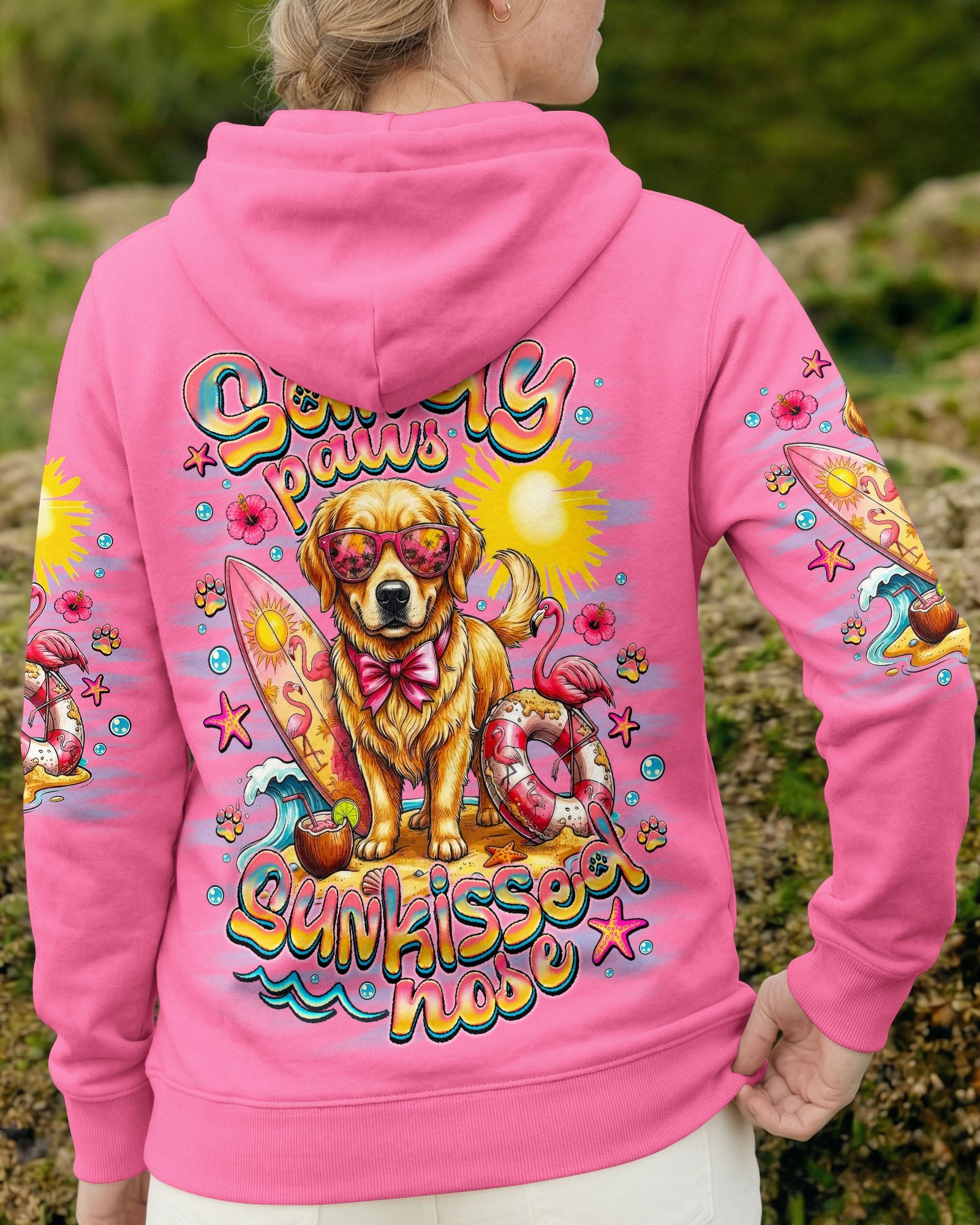 SANDY PAWS SUNKISSED NOSE GOLDEN RETRIEVER DOG ALL OVER PRINT   - TLNO0106261