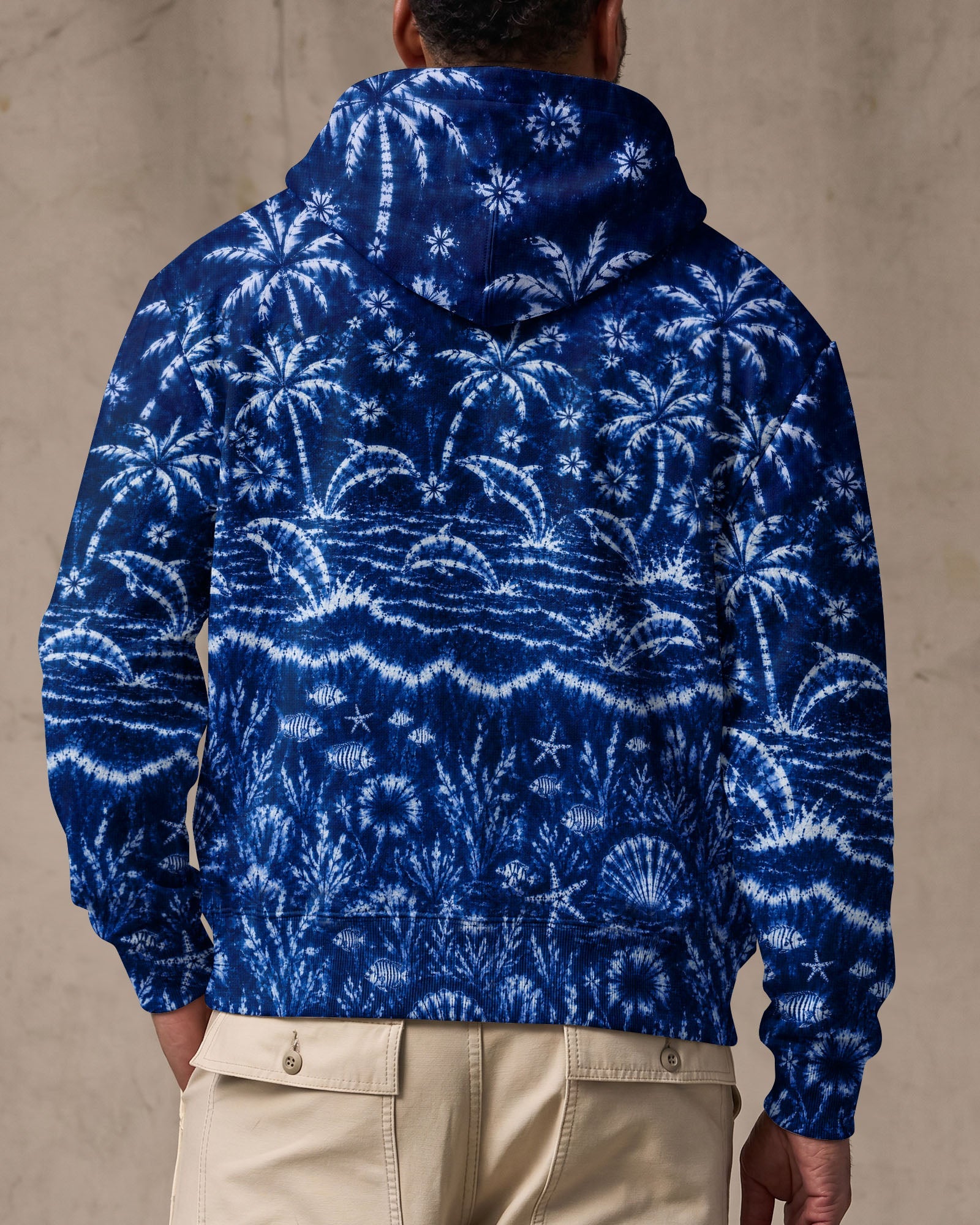DOLPHIN JUMPING OCEAN ALL OVER PRINT  - TLNO0107263