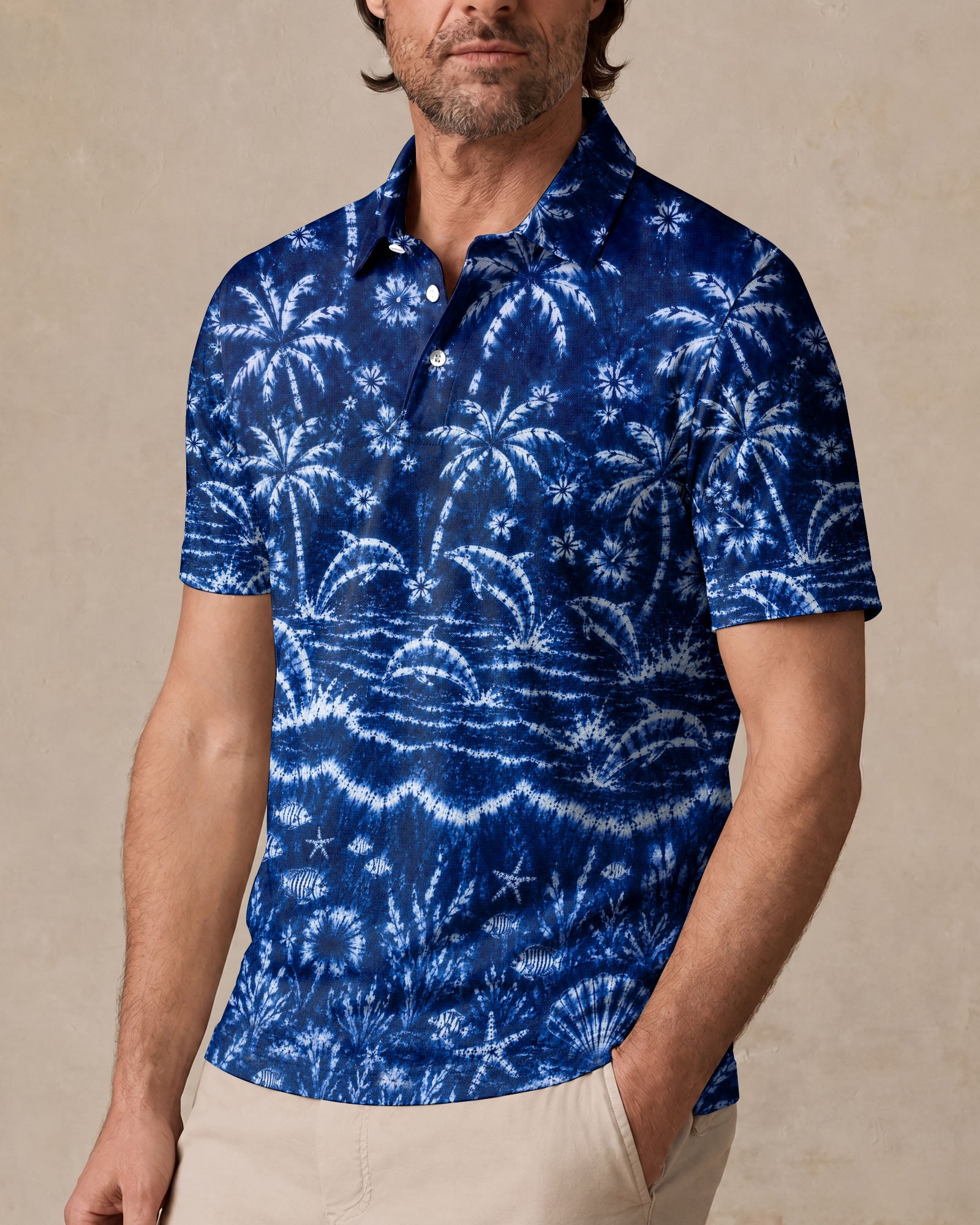 DOLPHIN JUMPING OCEAN ALL OVER PRINT  - TLNO0107263