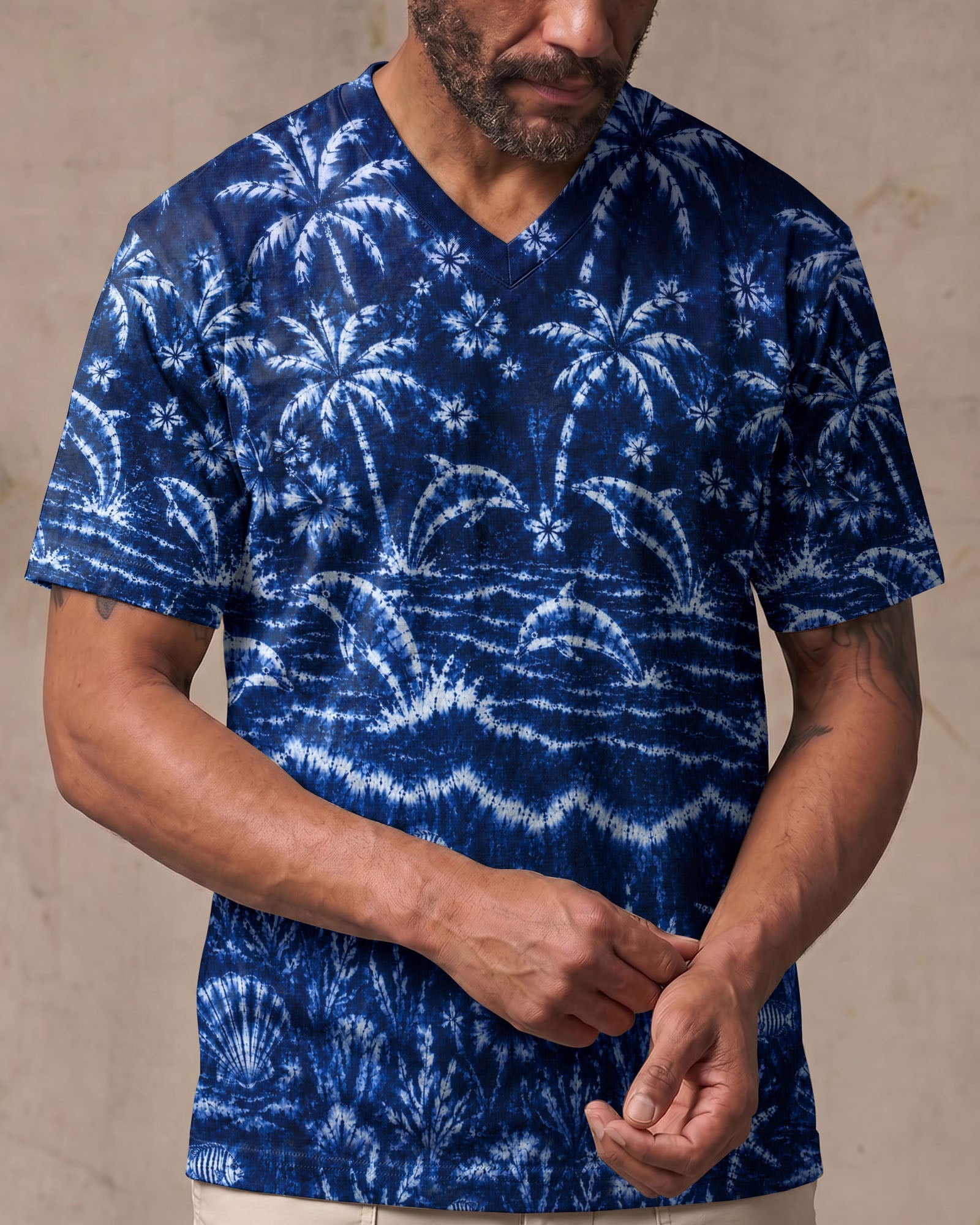 DOLPHIN JUMPING OCEAN ALL OVER PRINT  - TLNO0107263