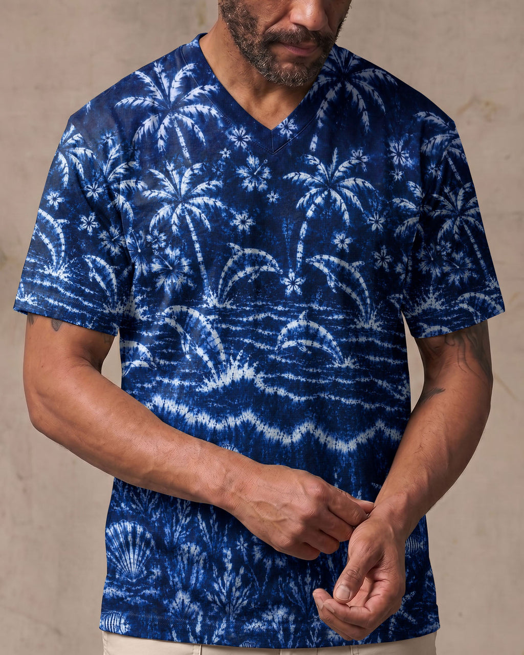 DOLPHIN JUMPING OCEAN ALL OVER PRINT  - TLNO0107263