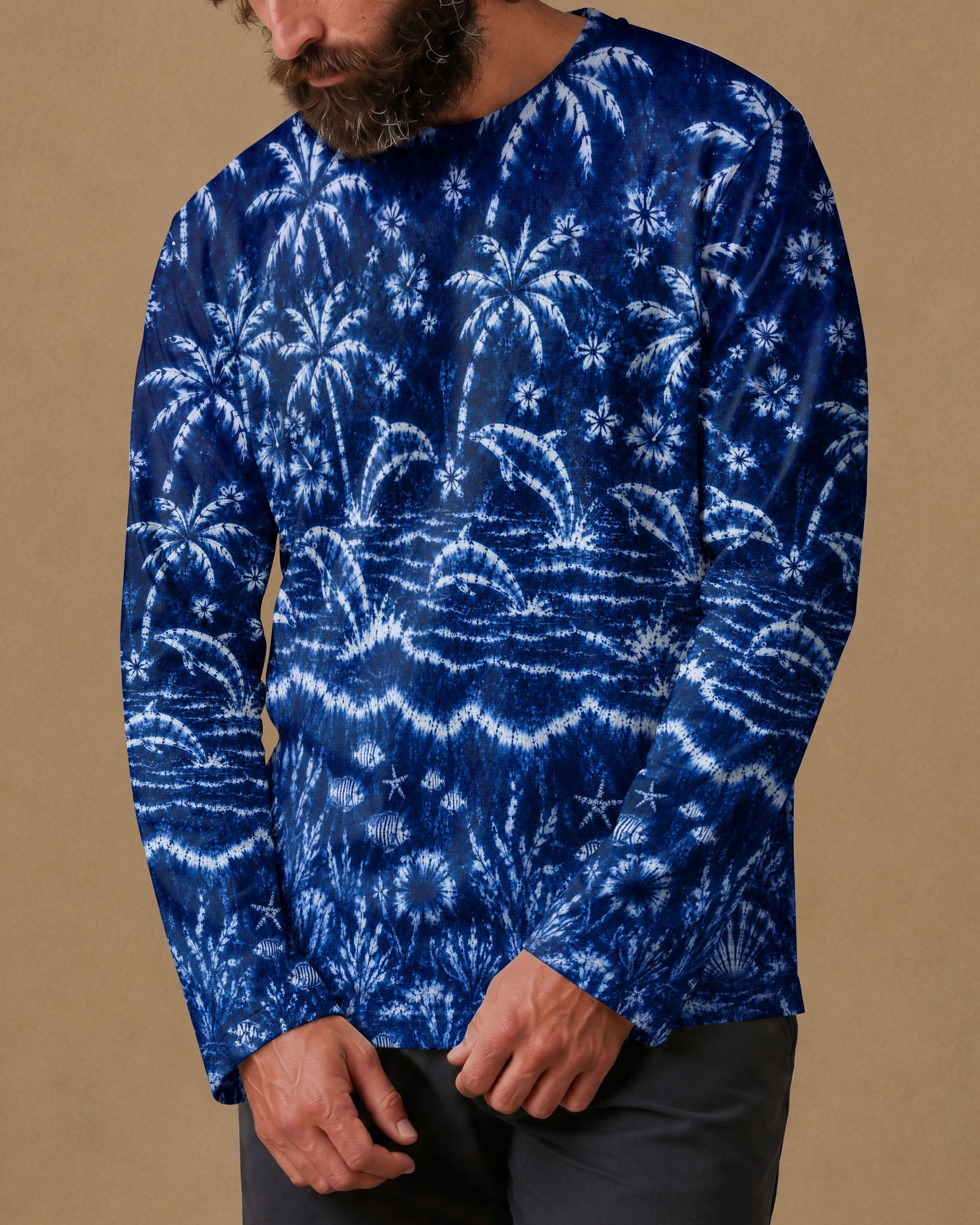 DOLPHIN JUMPING OCEAN ALL OVER PRINT  - TLNO0107263