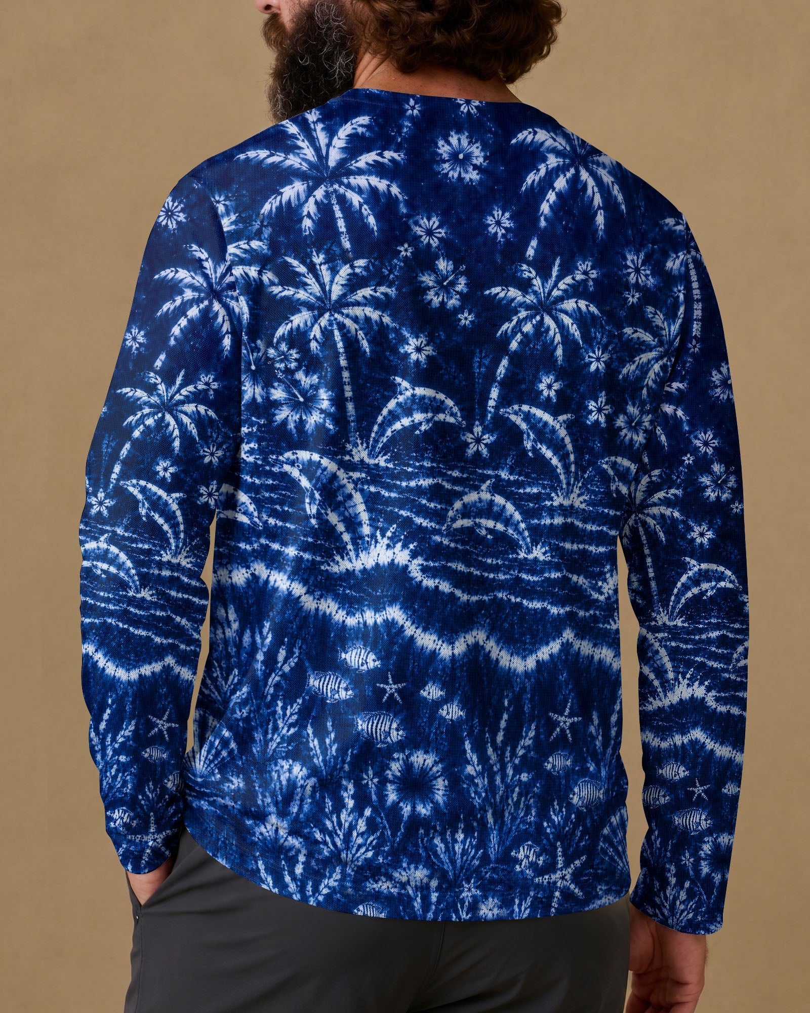 DOLPHIN JUMPING OCEAN ALL OVER PRINT  - TLNO0107263