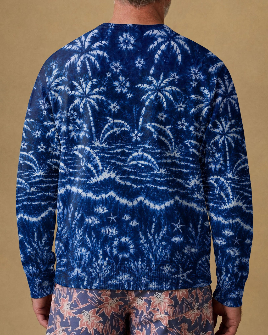 DOLPHIN JUMPING OCEAN ALL OVER PRINT  - TLNO0107263