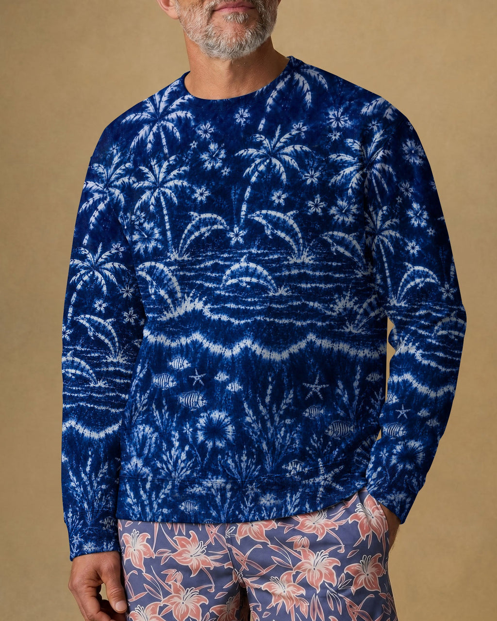 DOLPHIN JUMPING OCEAN ALL OVER PRINT  - TLNO0107263