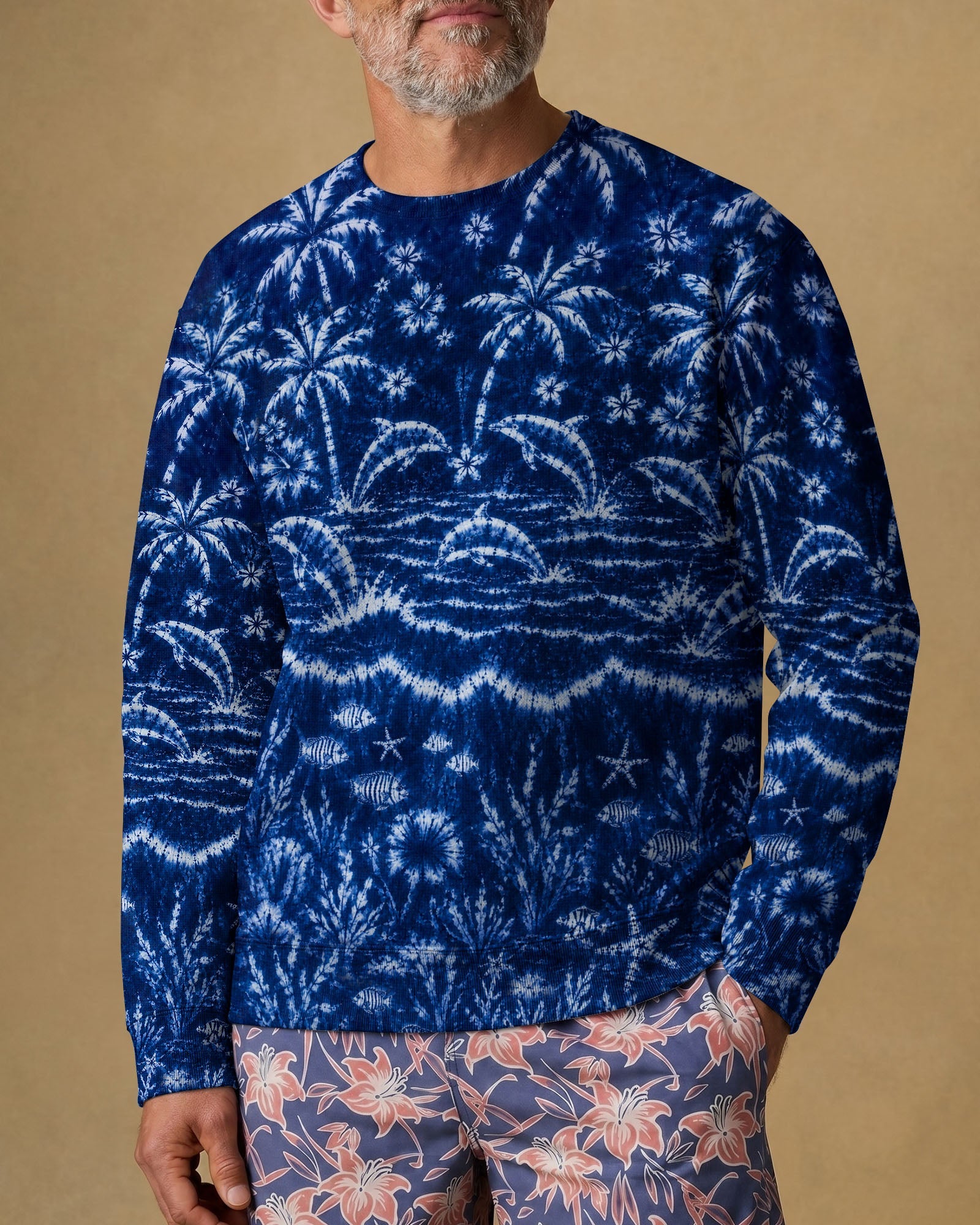 DOLPHIN JUMPING OCEAN ALL OVER PRINT  - TLNO0107263