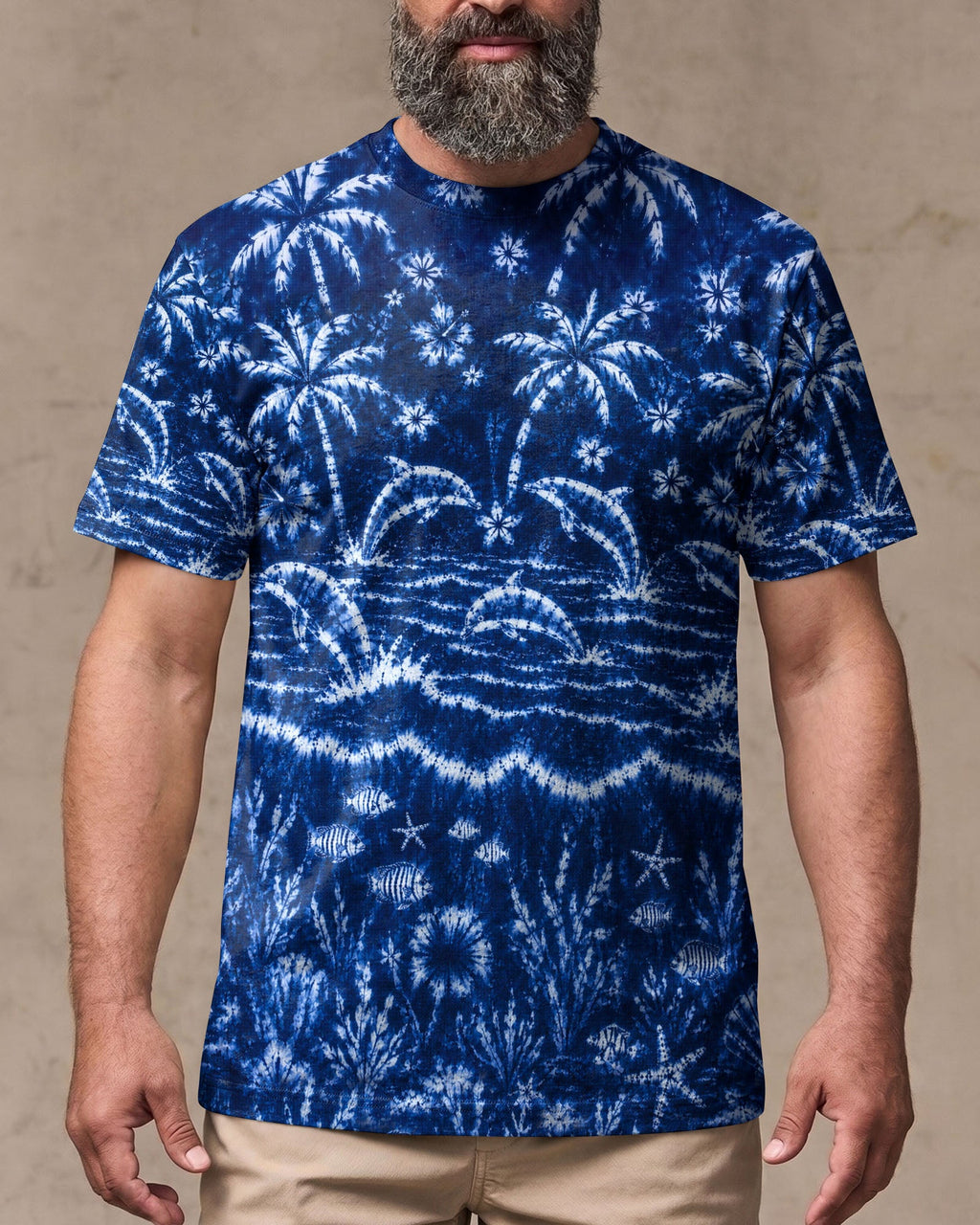 DOLPHIN JUMPING OCEAN ALL OVER PRINT  - TLNO0107263