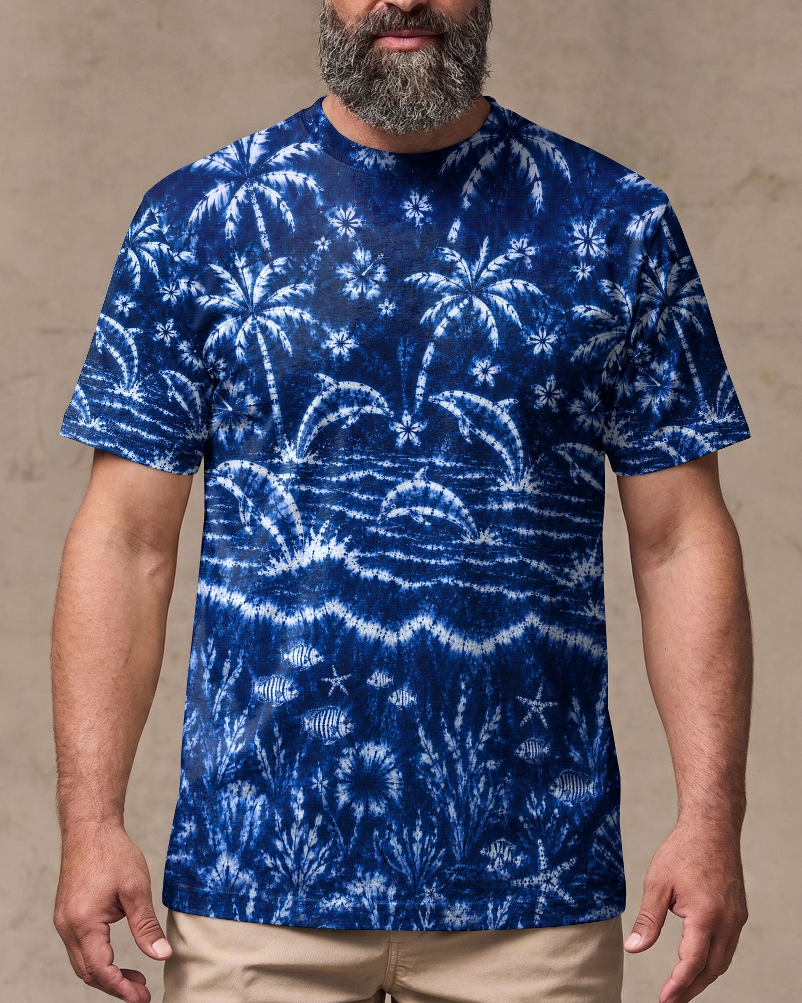 DOLPHIN JUMPING OCEAN ALL OVER PRINT  - TLNO0107263