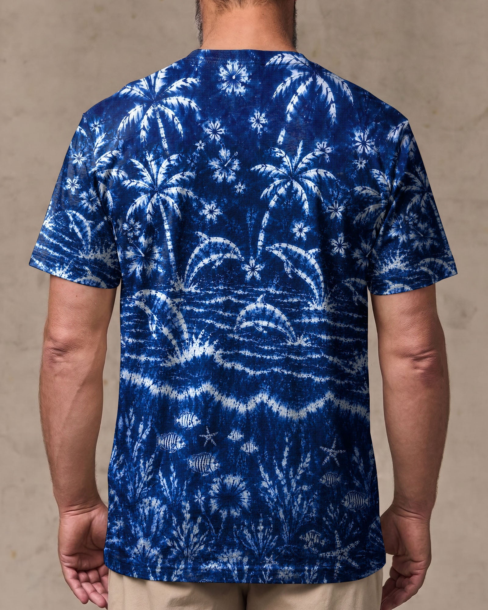 DOLPHIN JUMPING OCEAN ALL OVER PRINT  - TLNO0107263