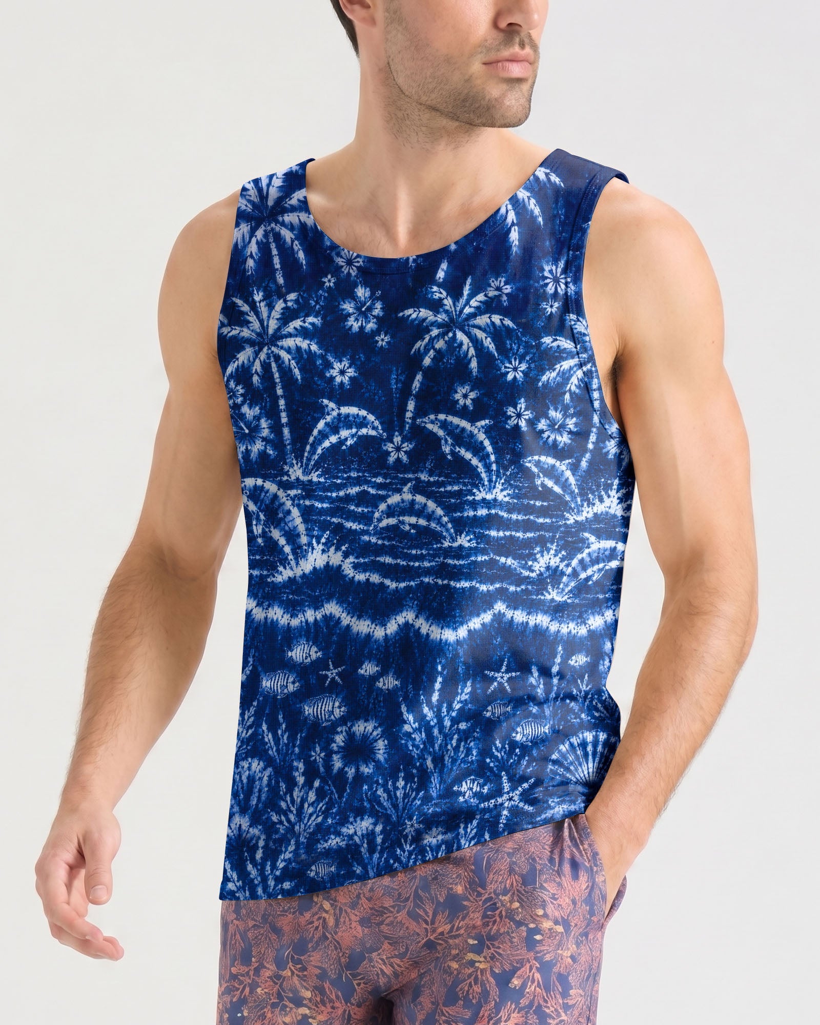 DOLPHIN JUMPING OCEAN ALL OVER PRINT  - TLNO0107263