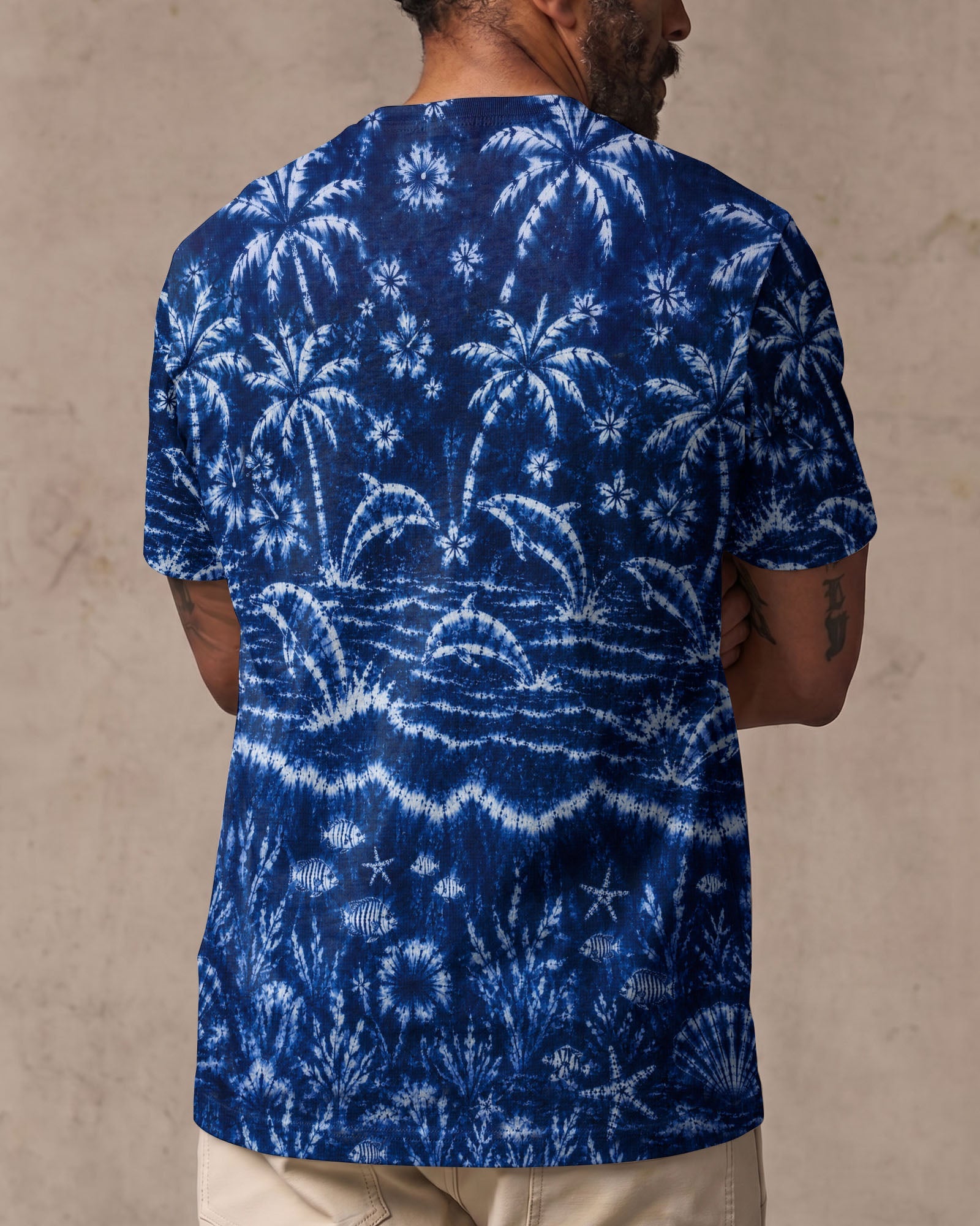 DOLPHIN JUMPING OCEAN ALL OVER PRINT  - TLNO0107263