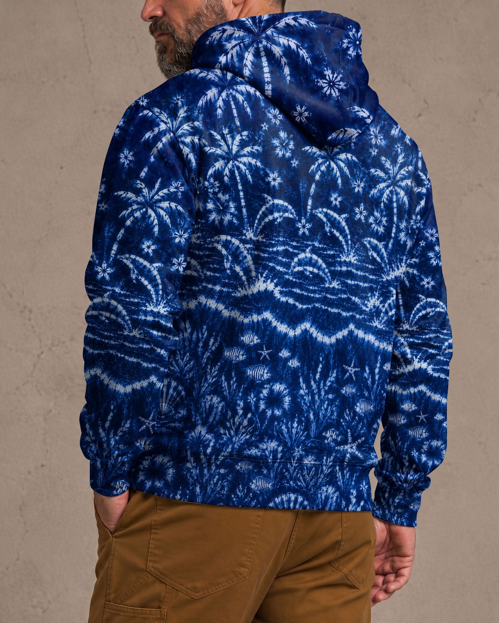 DOLPHIN JUMPING OCEAN ALL OVER PRINT  - TLNO0107263