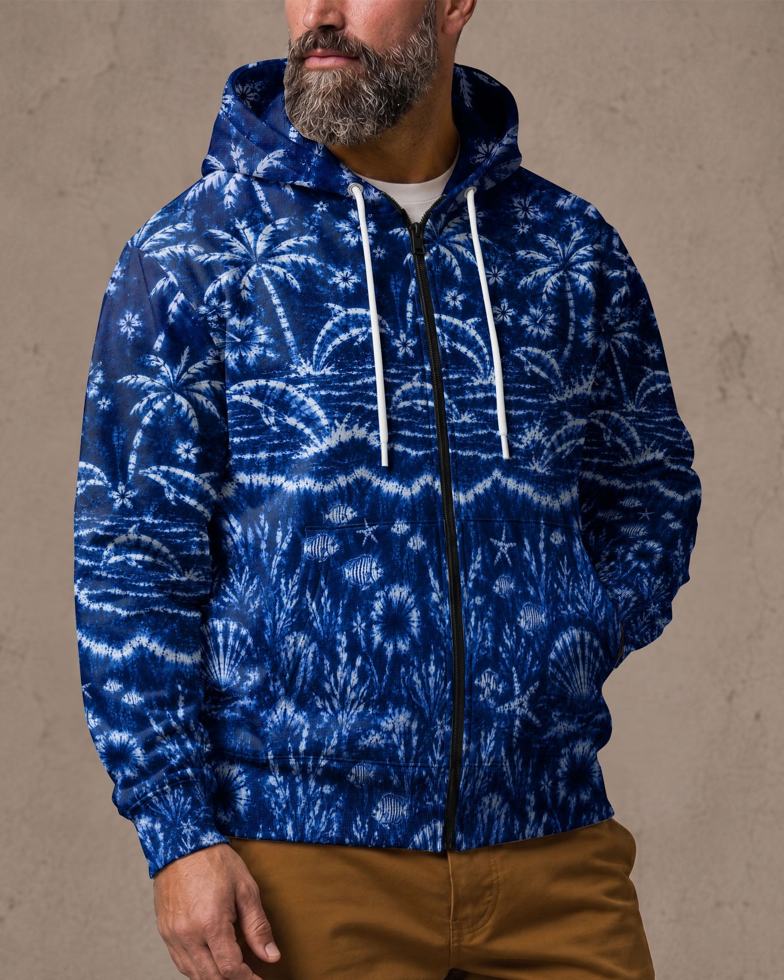 DOLPHIN JUMPING OCEAN ALL OVER PRINT  - TLNO0107263